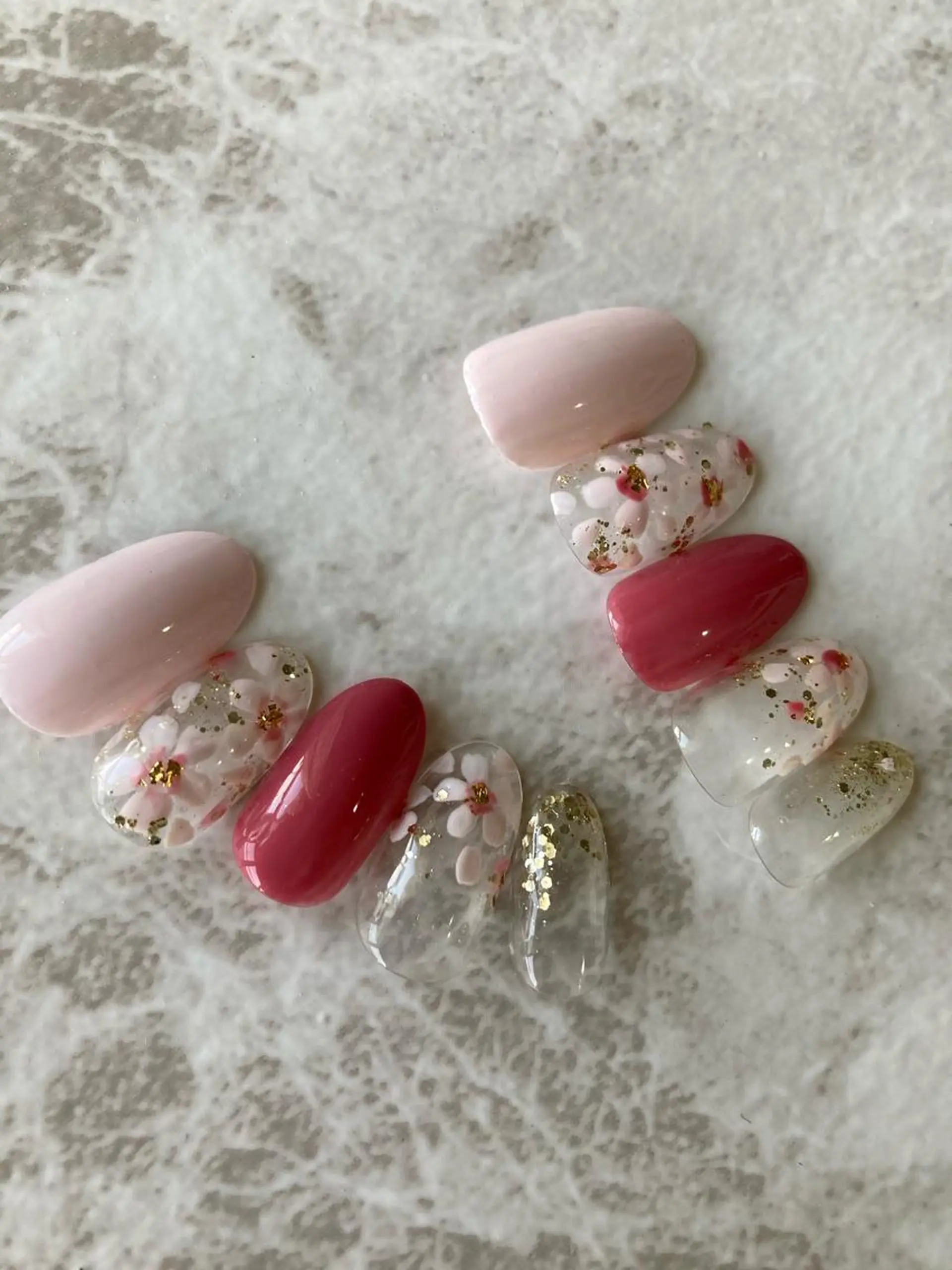 ネイル 桜ネイル ハンドネイル auladenail アウラデネイルのネイルデザイン