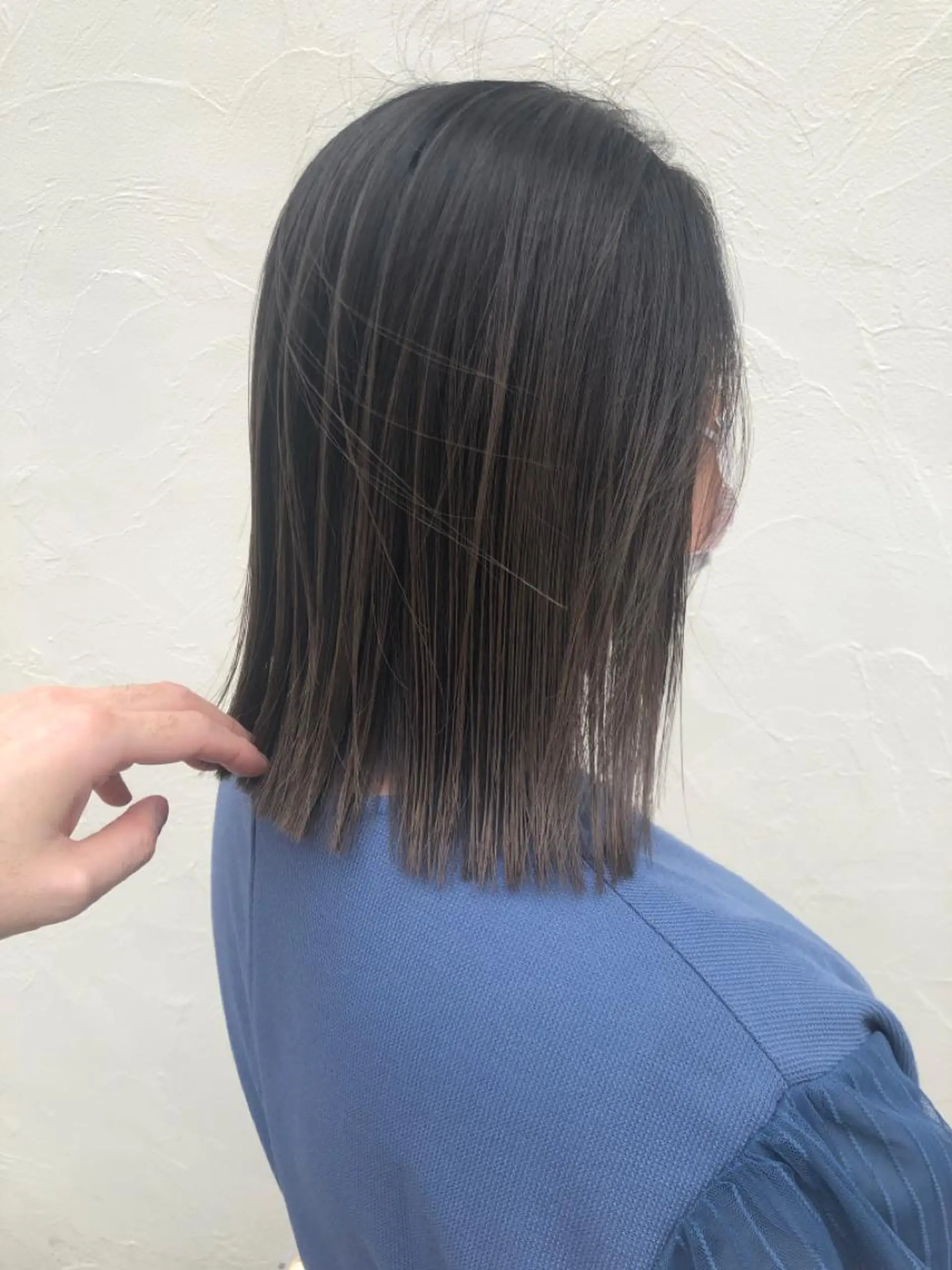 ミディアム カラー パーマ ヘアアレンジ バレイヤージュ グレージュ レイヤーカット カット ヘアカラー トリートメント 【ツヤ髪美容師】 ツダケイスケのヘアスタイル