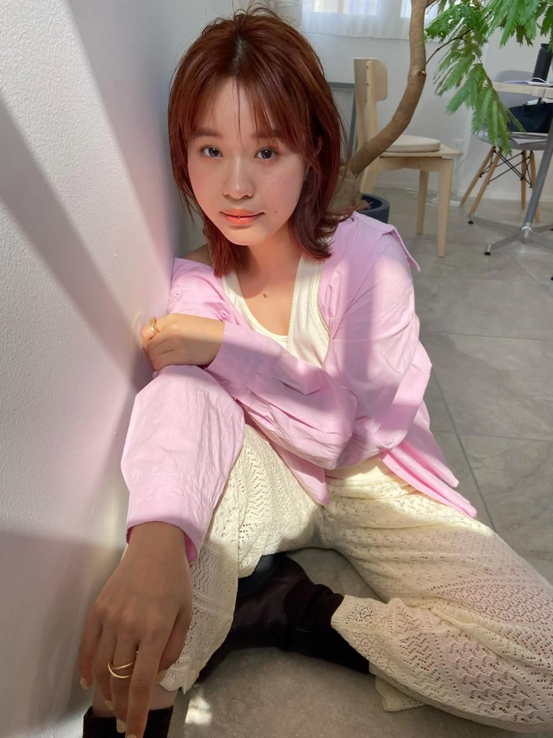 ミディアム カット 田中 あやなのヘアスタイル