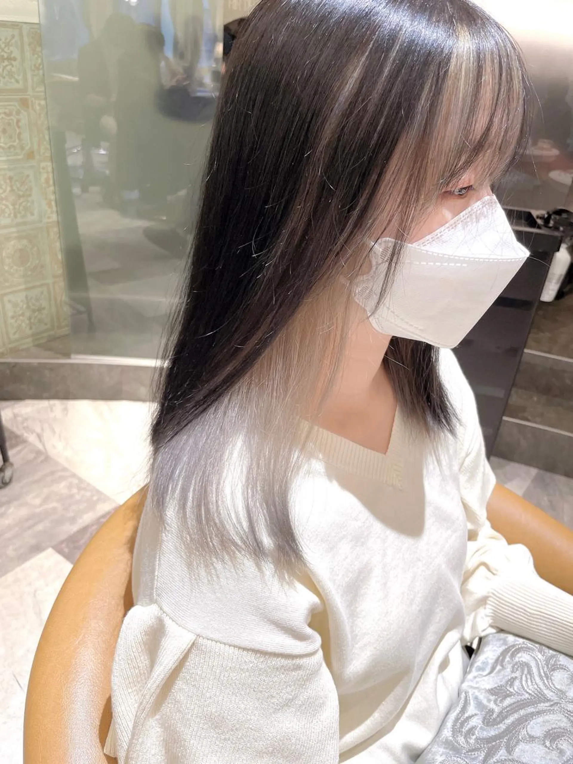 ロング カラー バレイヤージュ ブリーチ ケアブリーチ ダブルカラー グラデーションカラー 美髪/カラー 美容院🌈渡辺隼也のヘアスタイル