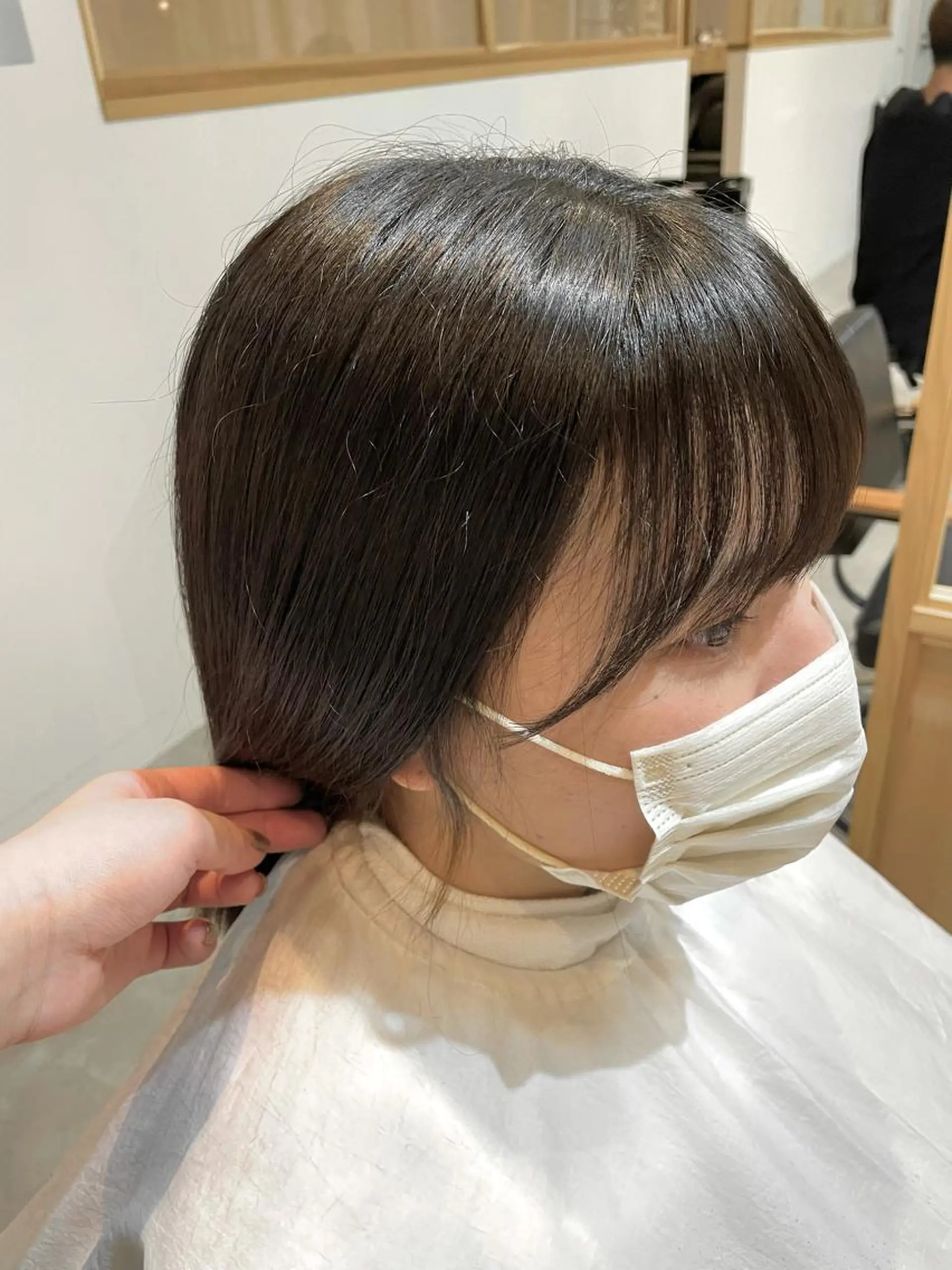 セミロング ヘアアレンジ mareka/顔周り /透明感カラー🤍のヘアスタイル