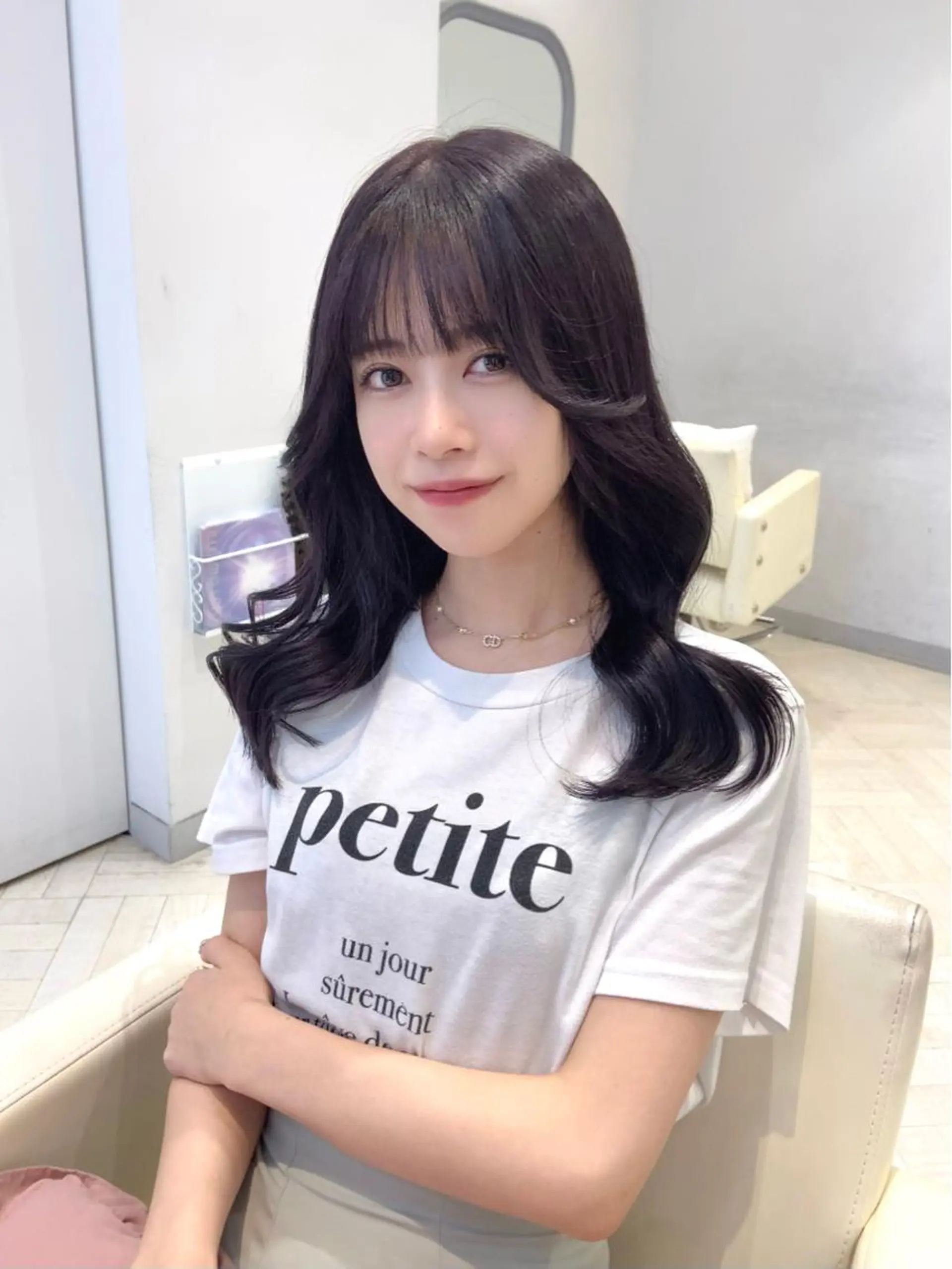 セミロング カラー 透明感カラー ラベンダーカラー ヘアカラー トリートメント Euphoria銀座 銀座三丁目所属・🌼 足谷 美空 🌼のヘアスタイル