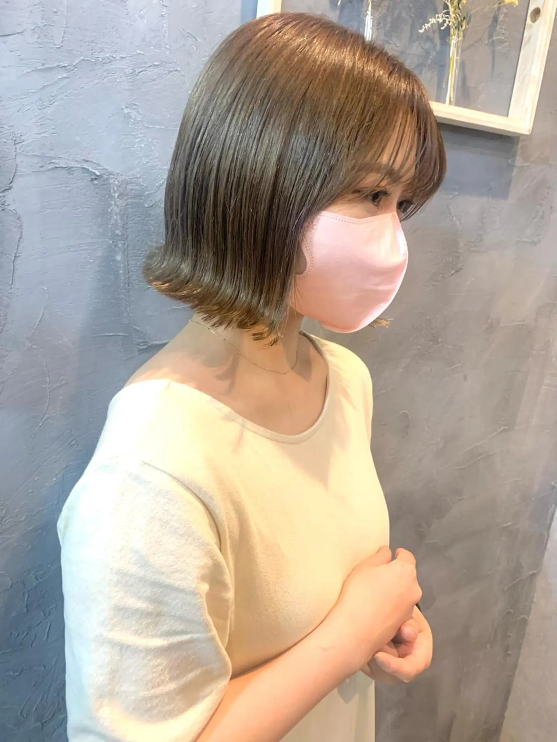 ショート カラー ベージュカラー ミルクティーベージュ ヘアカラー トリートメント Fuuu《フゥ》所属・シノザキ シンゴのヘアスタイル