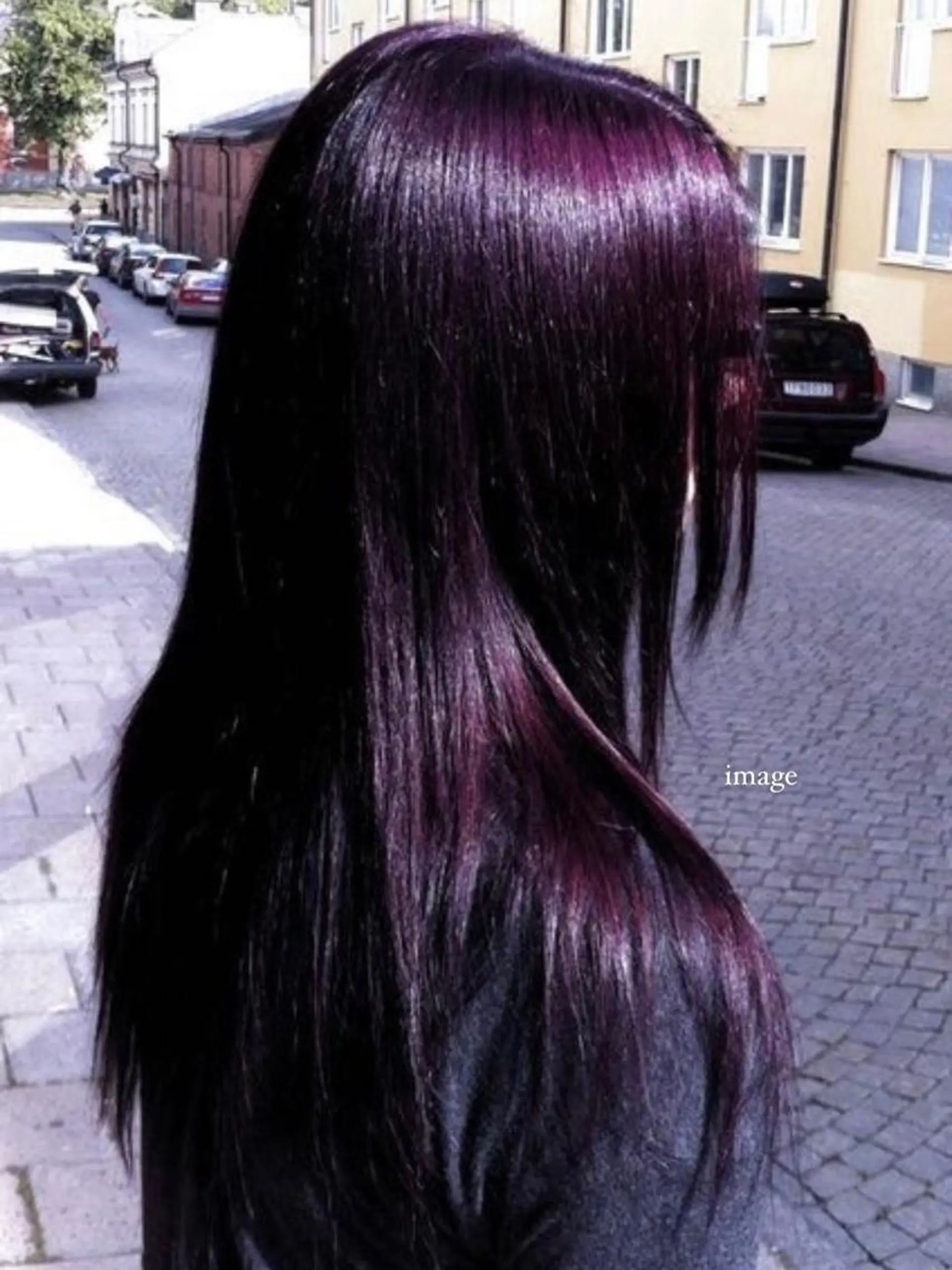 セミロング カラー パープルカラー nonoka オリーブ/グレージュのヘアスタイル