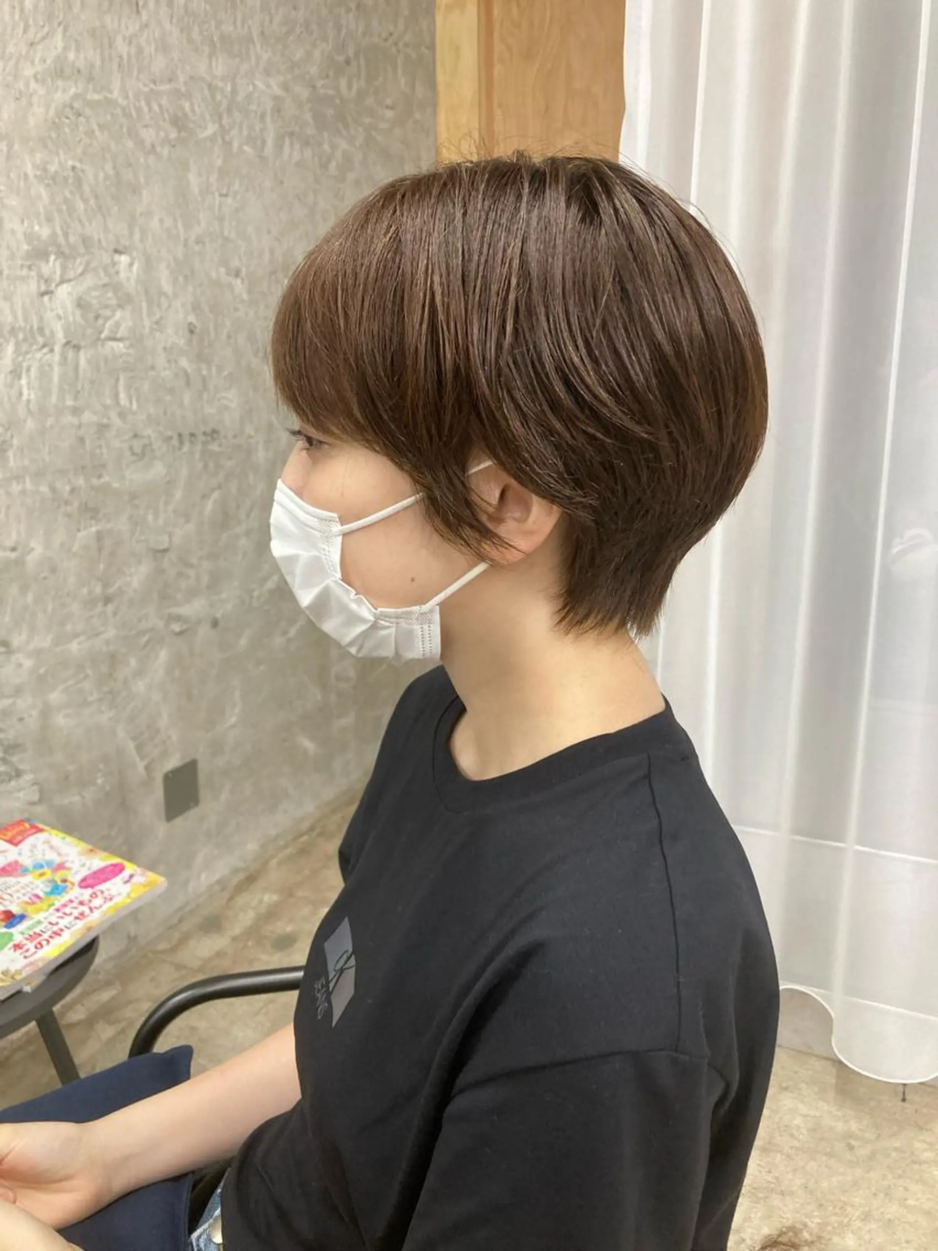 ショート カラー 🟢ウルフ／スパイラ ルパーマ／大西🟢のヘアスタイル