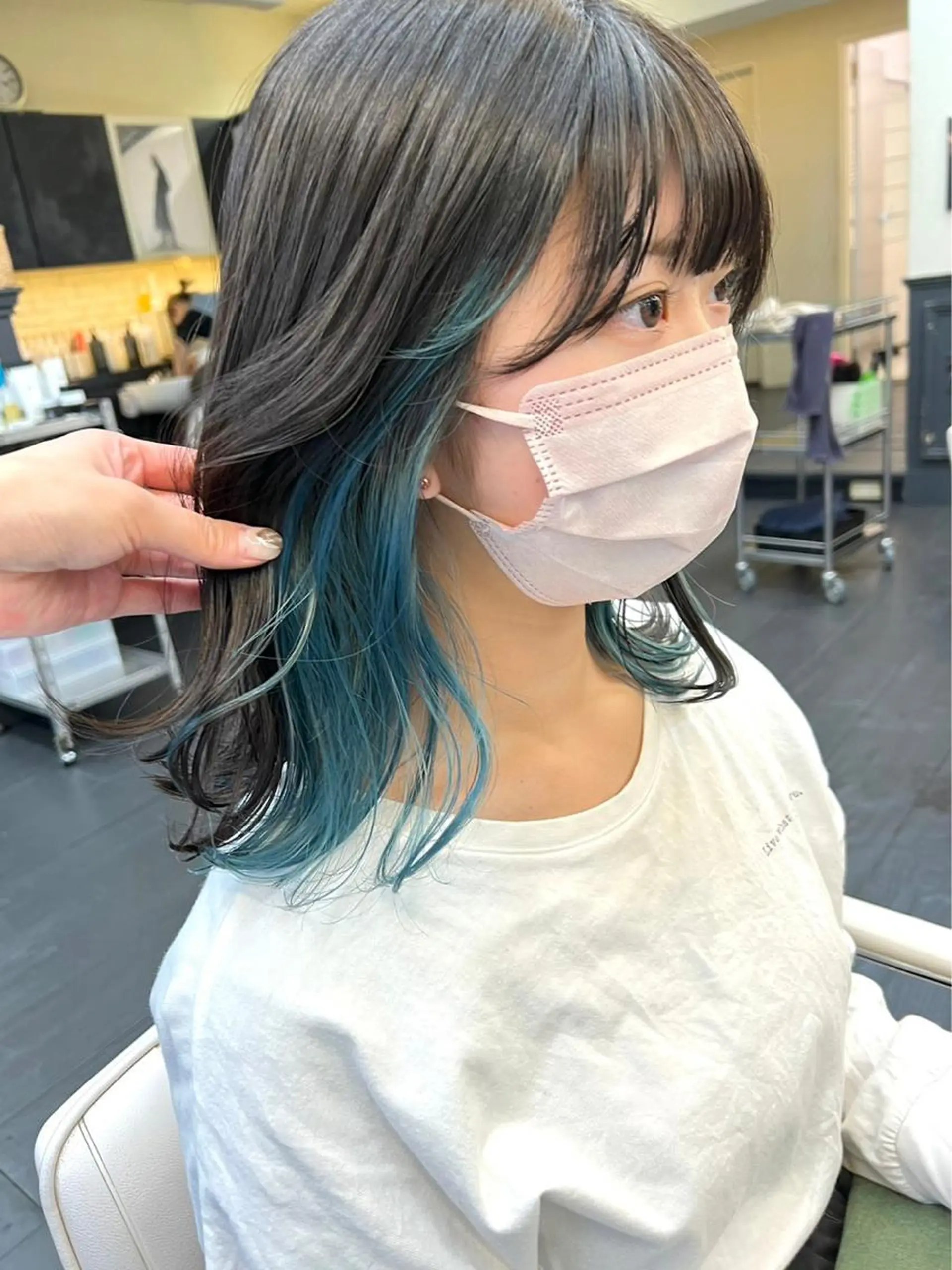 ミディアム 退色まで透明感ある ダブルカラー/リクのヘアスタイル