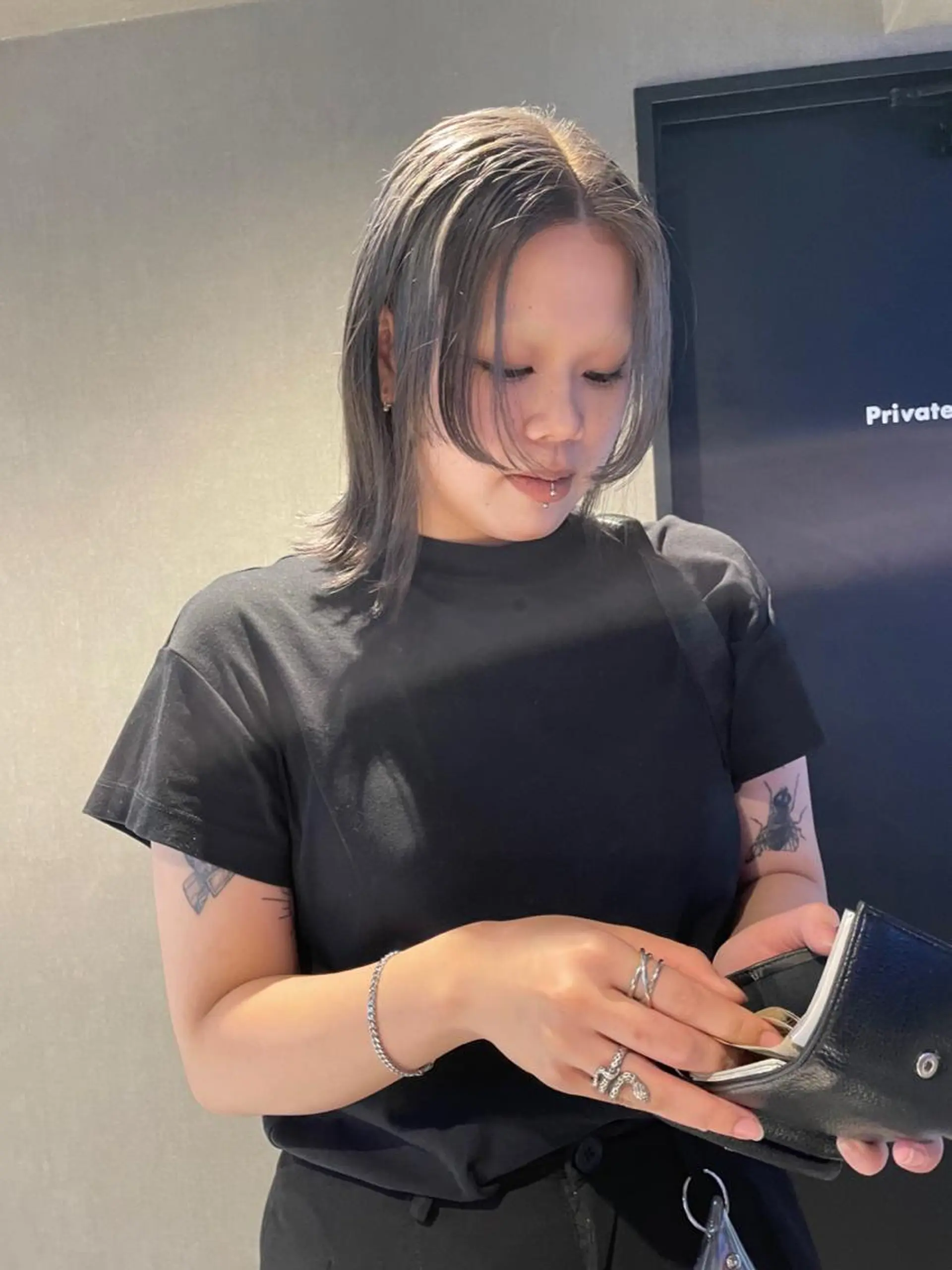 ミディアム カラー グレージュ カット ヘアカラー トリートメント パーマ、ストパー モデル募集、ちはるのヘアスタイル