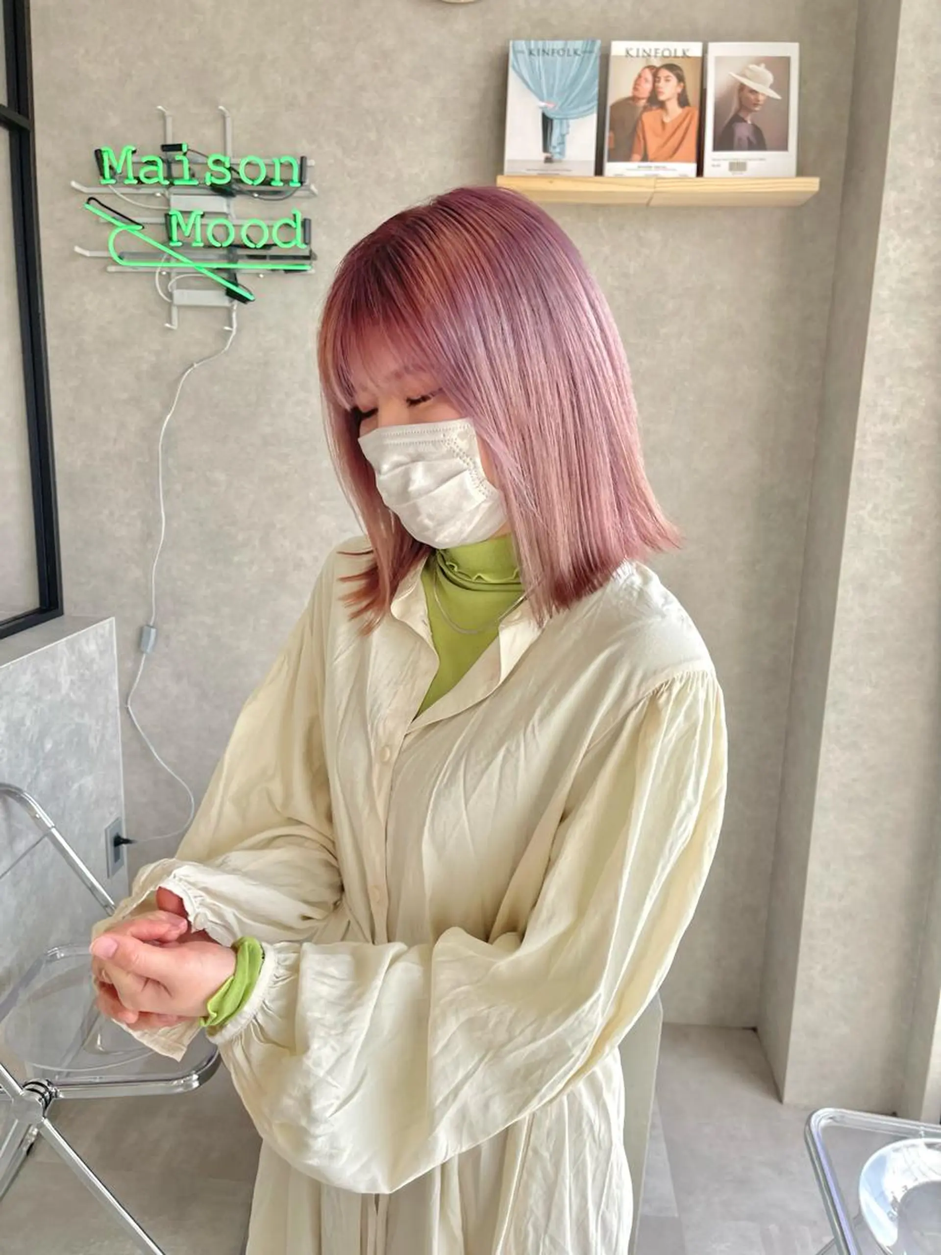 ミディアム カラー カット ヘアカラー トリートメント mood tatemachiのヘアスタイル