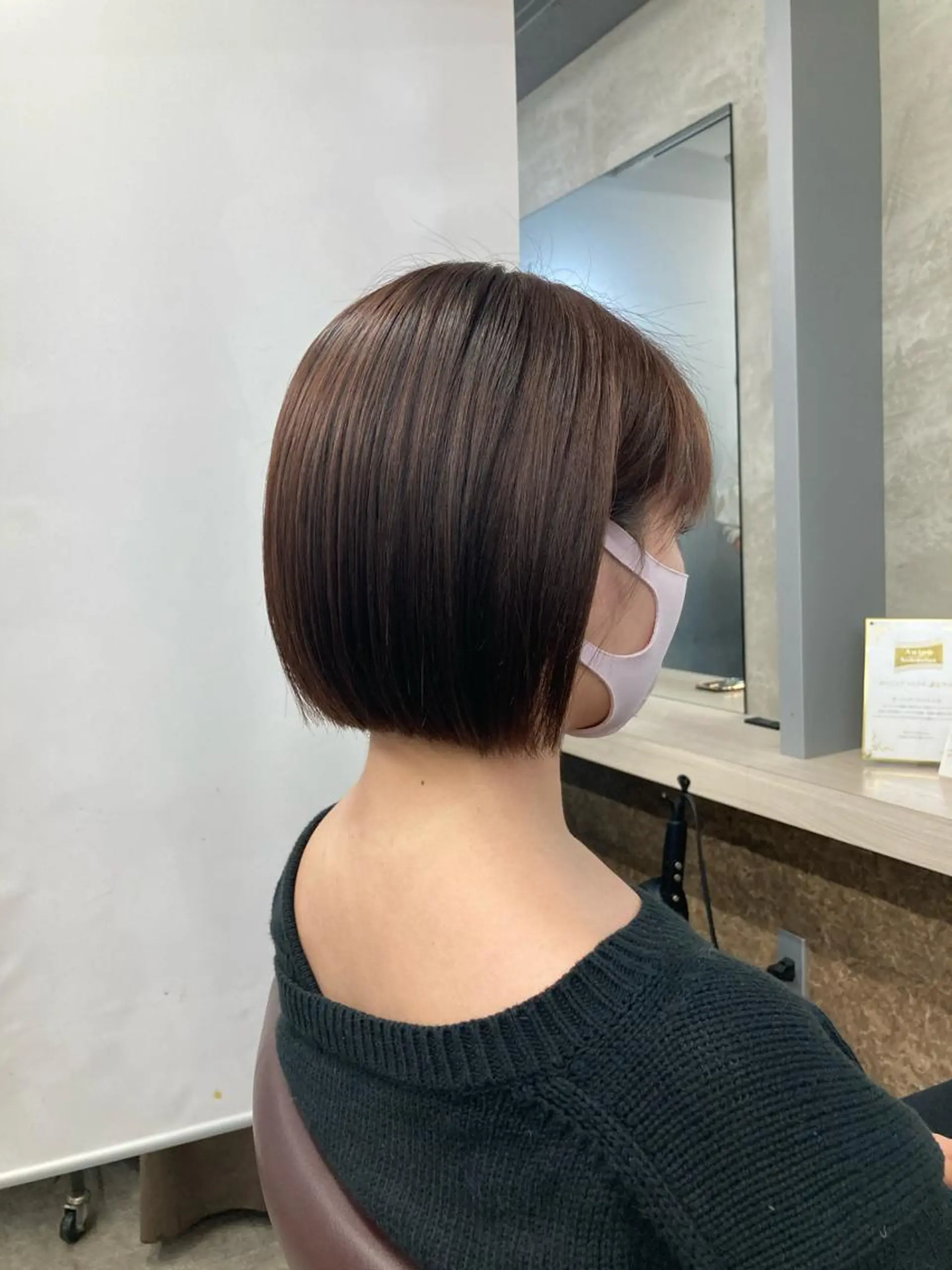 ショート カラー ブラウンカラー ピンクカラー ピンクブラウン カット ヘアカラー トリートメント ブリーチ&似合せボブ 田中寛十のヘアスタイル