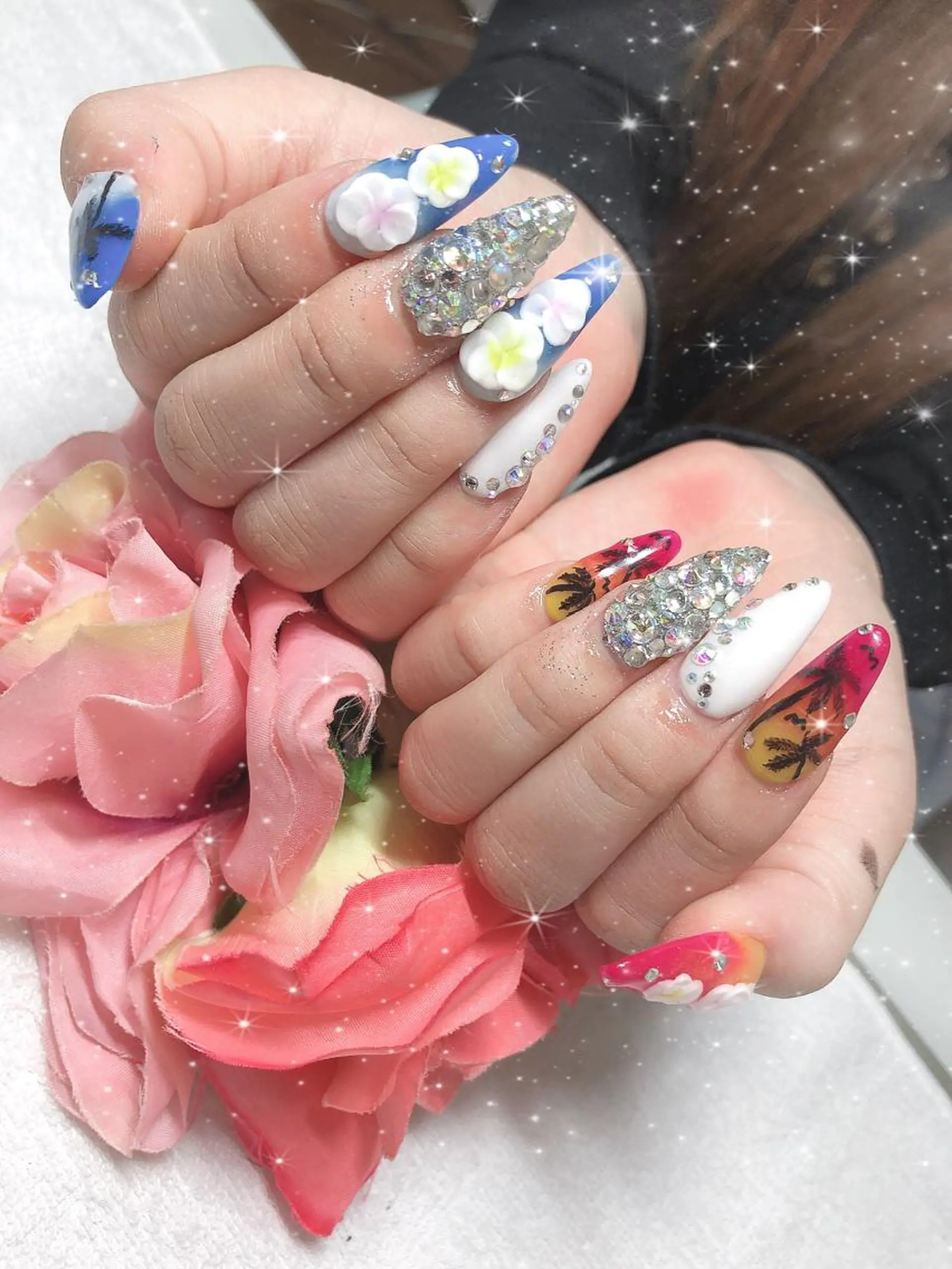 セミロング ネイル アートネイル ハンドネイル 《LB》ラブリエ Nail&eyeのマツエク・マツパデザイン
