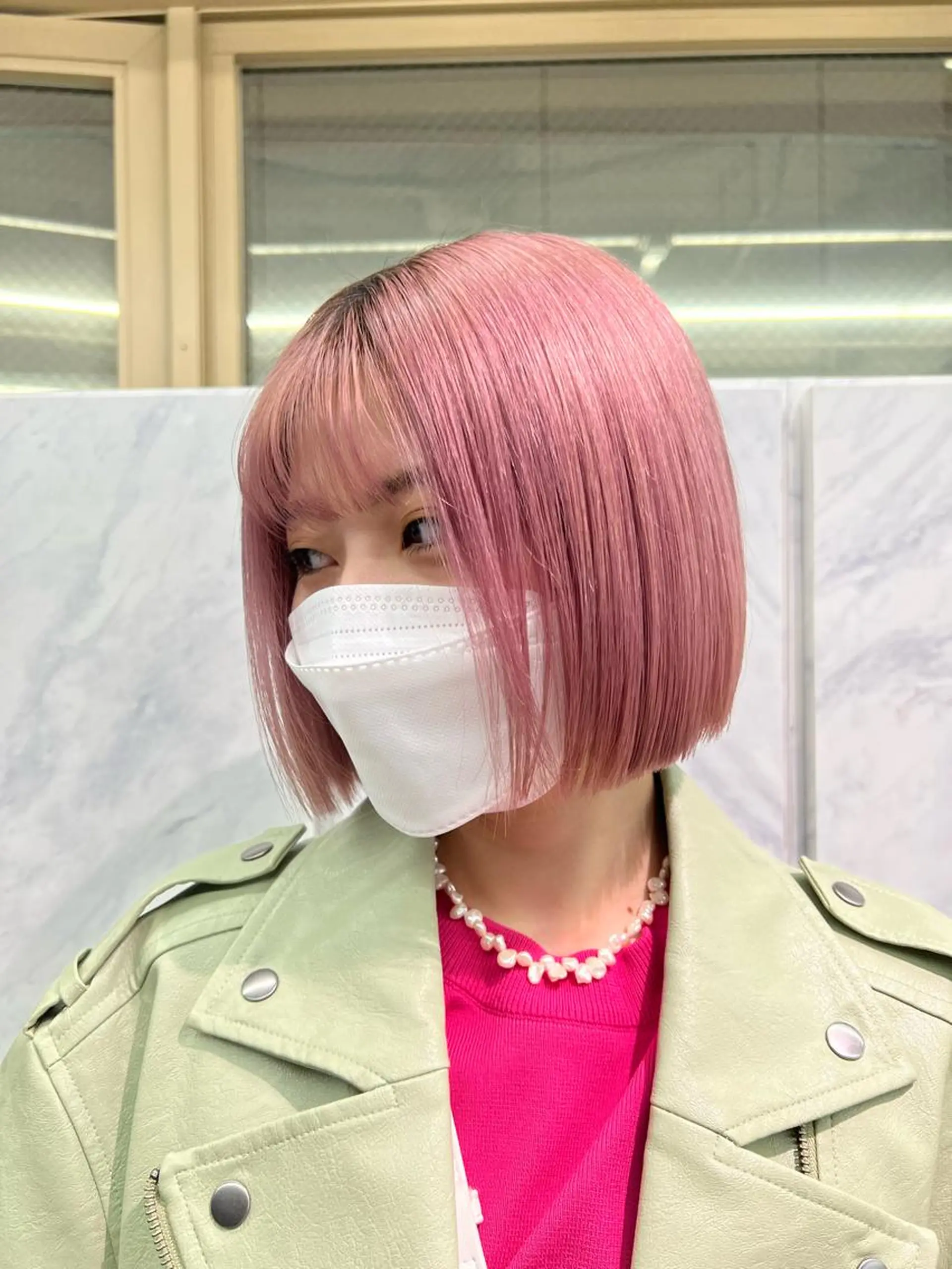 ショート ヘアカラー トリートメント ハイトーン&髪質改善 &韓国エクステ🤎のヘアスタイル