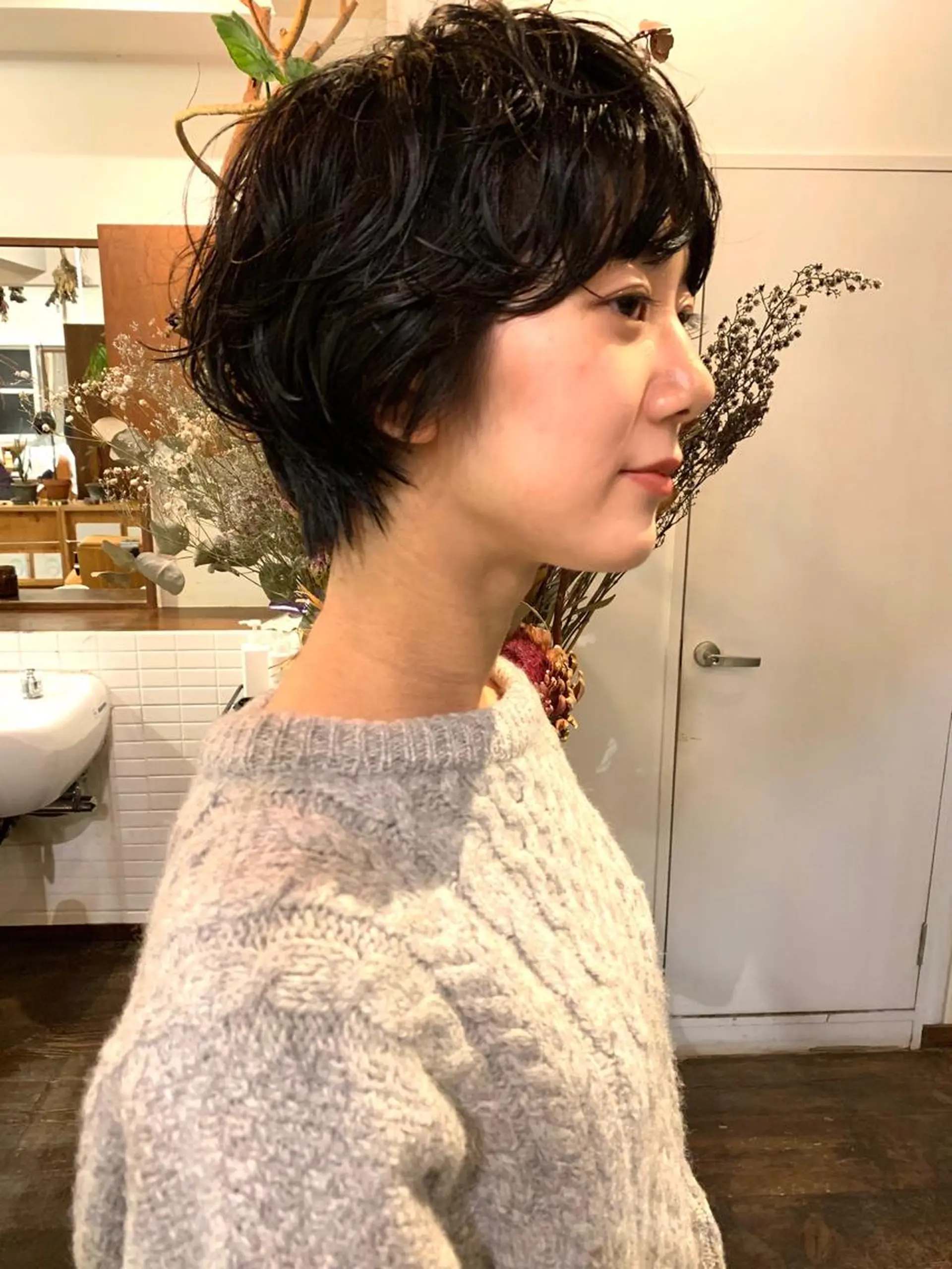 ショート パーマ ショートヘア カット パーマ トリートメント つむじ所属・大西 祐輔のヘアスタイル