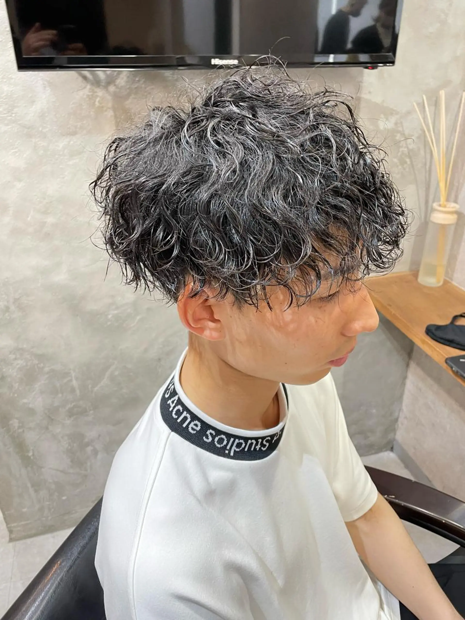 パーマ メンズ カット パーマ パーマ特化美容師 佐藤壮流のヘアスタイル