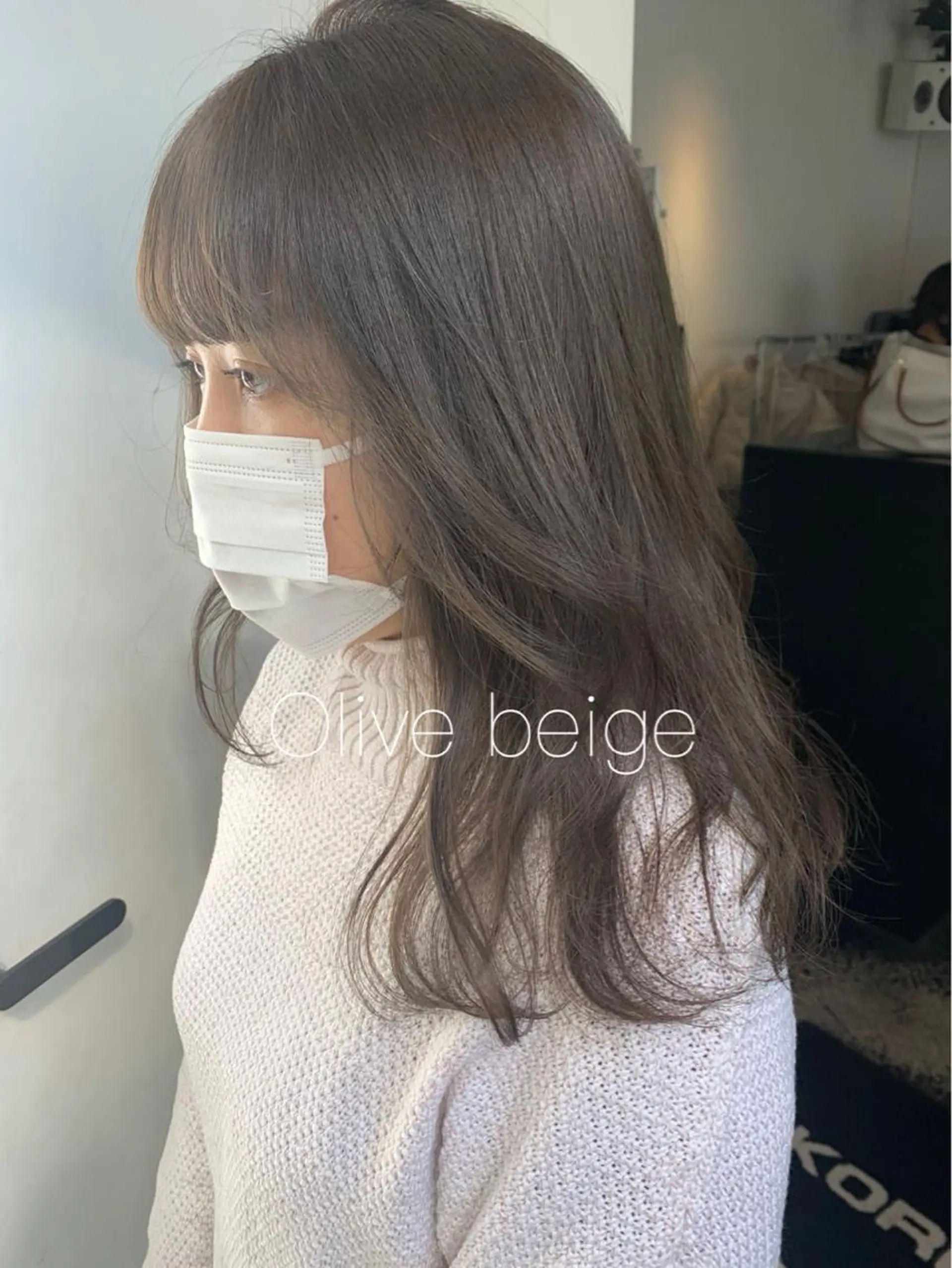 ミディアム カラー ブリーチ 透明感カラー グレージュ ブリーチなしカラー オリーブグレージュ カット ヘアカラー レイヤーカット/艶髪 ✨💭KIRARIのヘアスタイル