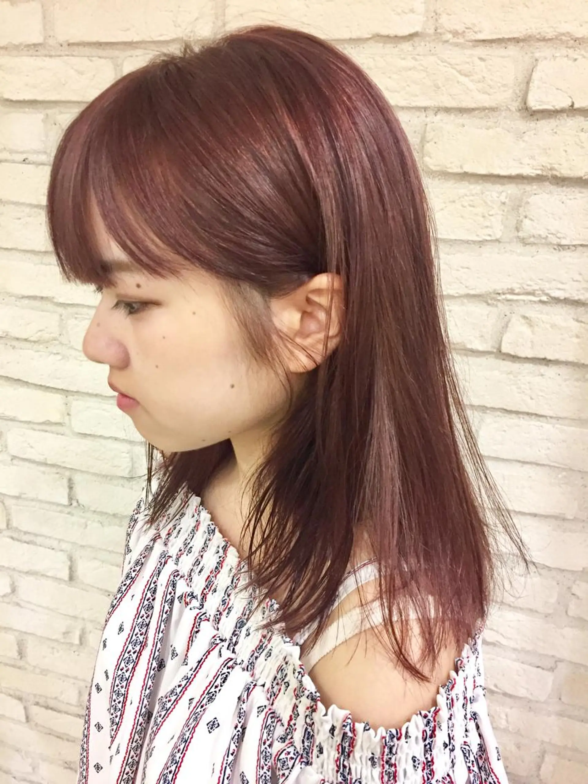 ミディアム カラー ベージュカラー ブリーチ ピンクカラー ピンクベージュ HAUS 片山みほのヘアスタイル