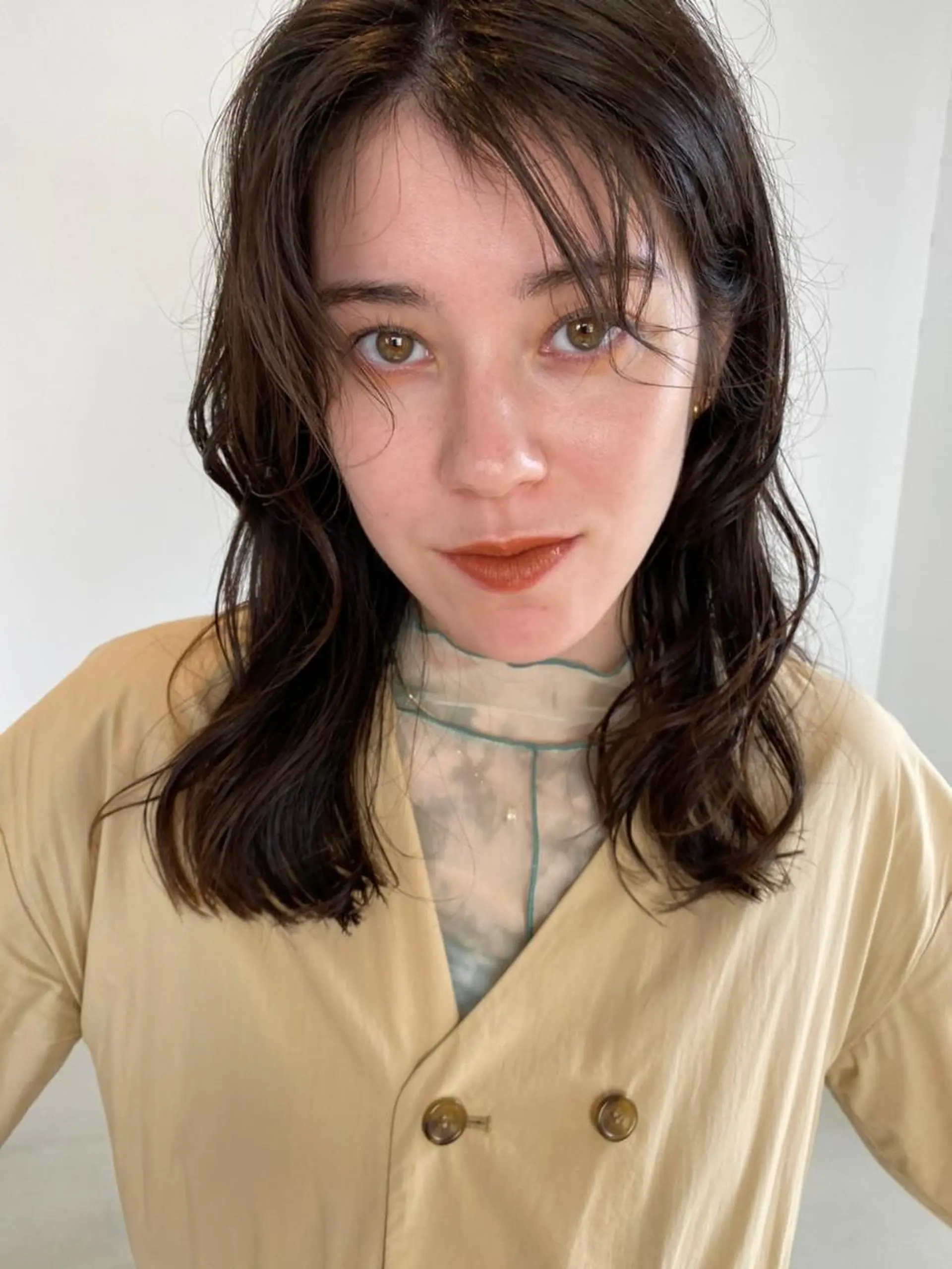 ミディアム カラー パーマ ショートボブ ミディアムパーマ アディクシーカラー ブリーチ ケアブリーチ CEINE＋ officialのヘアスタイル