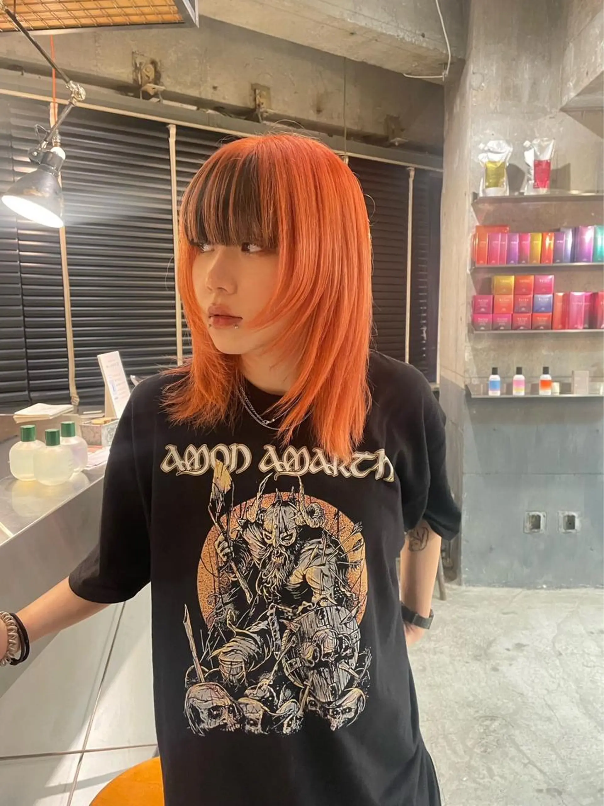 ミディアム カラー オレンジ ヘアカラー トリートメント ショートカット募集中 /NAGISAのヘアスタイル