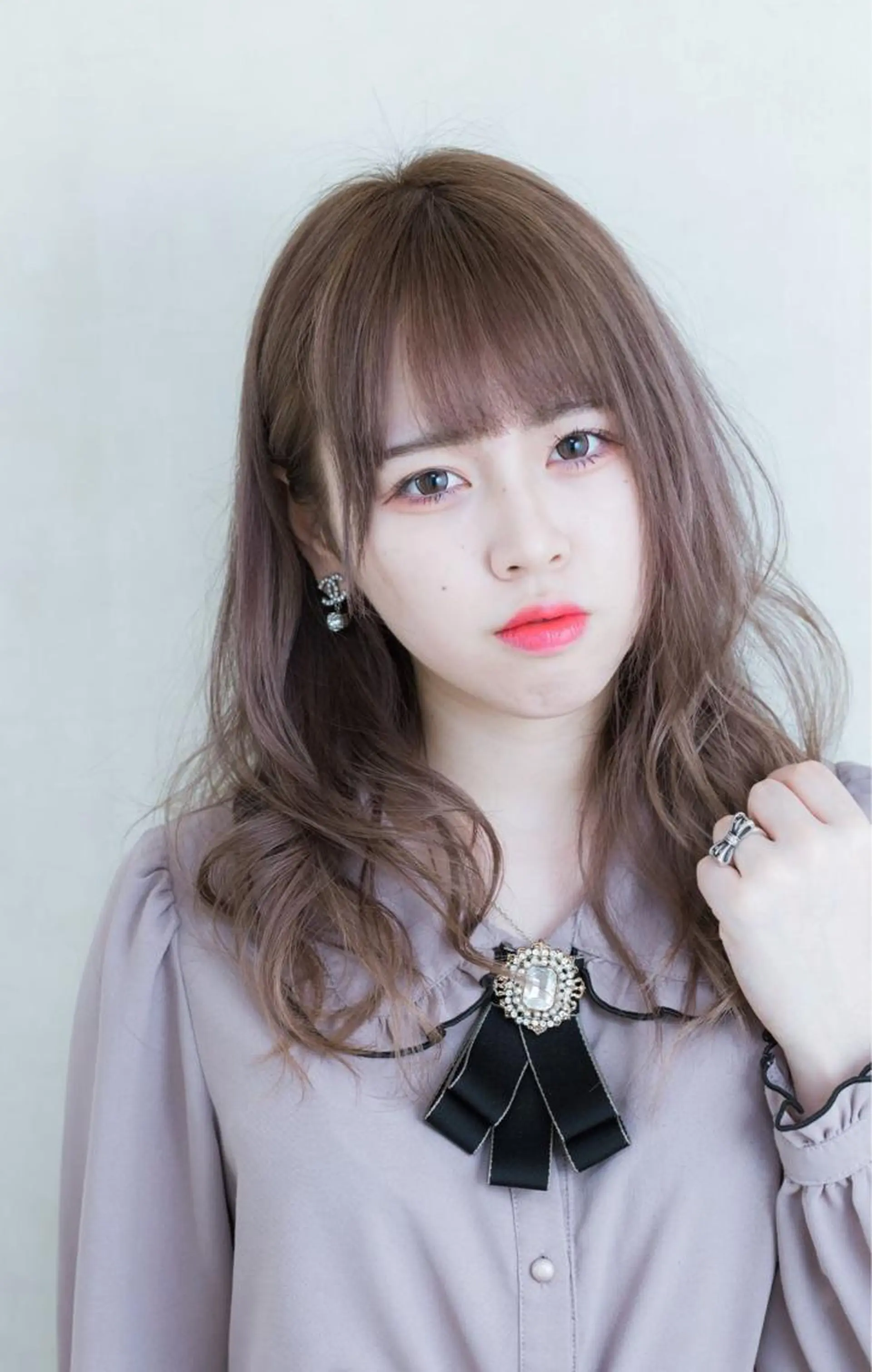 セミロング カラー アッシュ イルミナカラー ピンクカラー ピンクアッシュ カット ヘアカラー トリートメント ブレス渡辺 康介のヘアスタイル