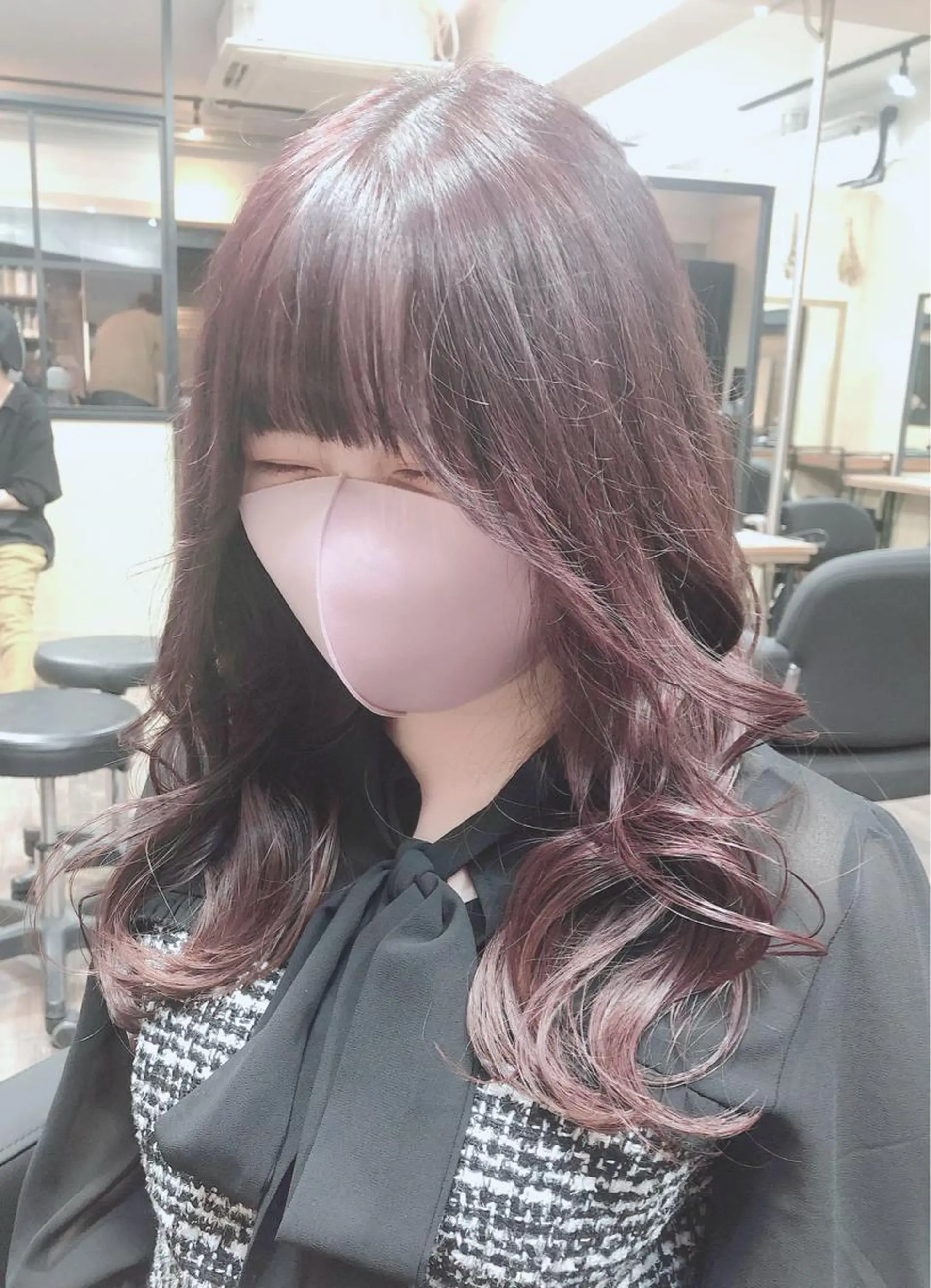 ロング カラー ヘアアレンジ ラベンダーカラー 小顔カット カット ヘアカラー トリートメント 🤍清楚系 韓国レイヤー🤍拓朗のヘアスタイル