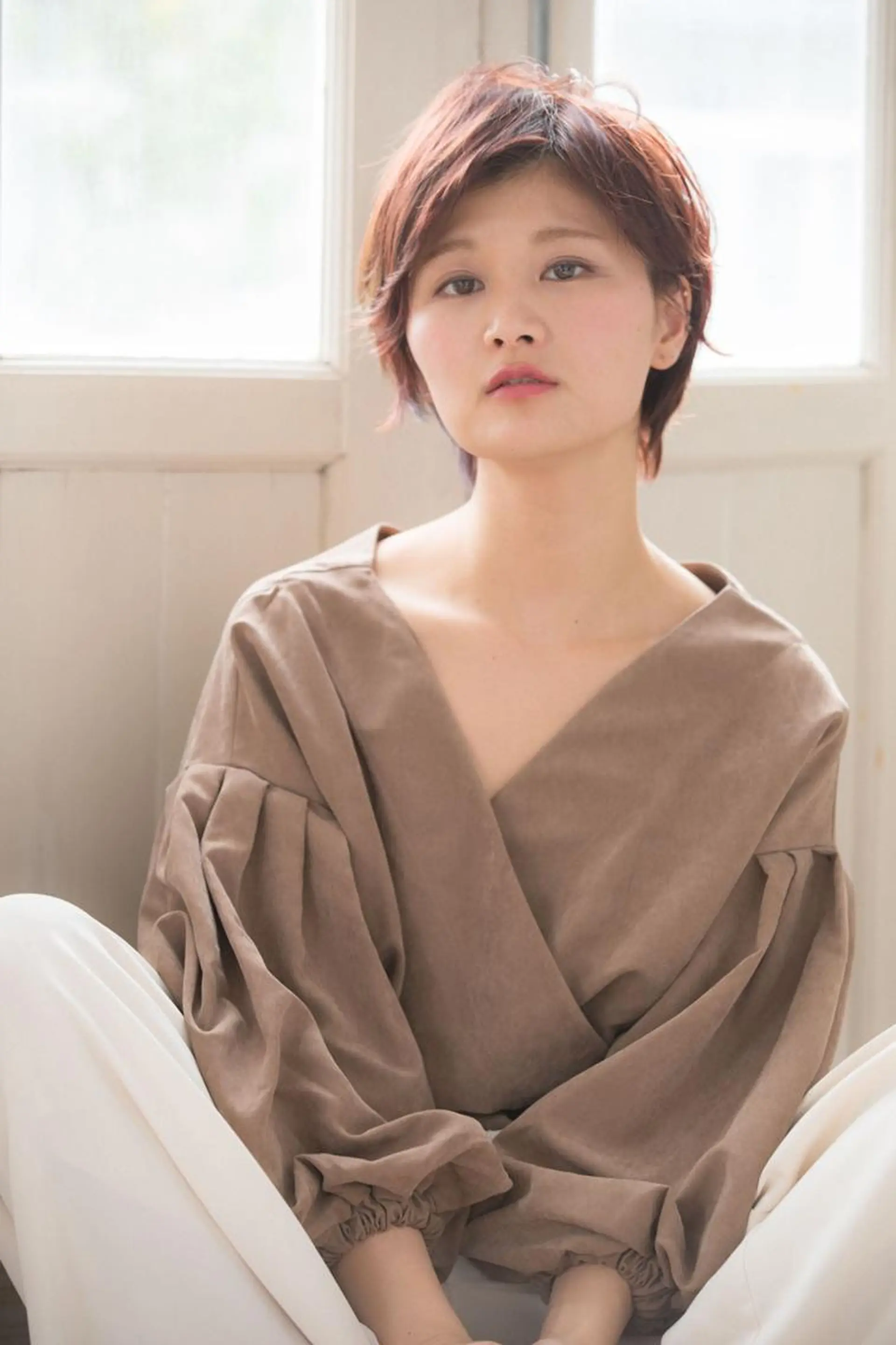 ショート カラー パーマ ヘアアレンジ Alushe艶髪・ 髪質改善のヘアスタイル