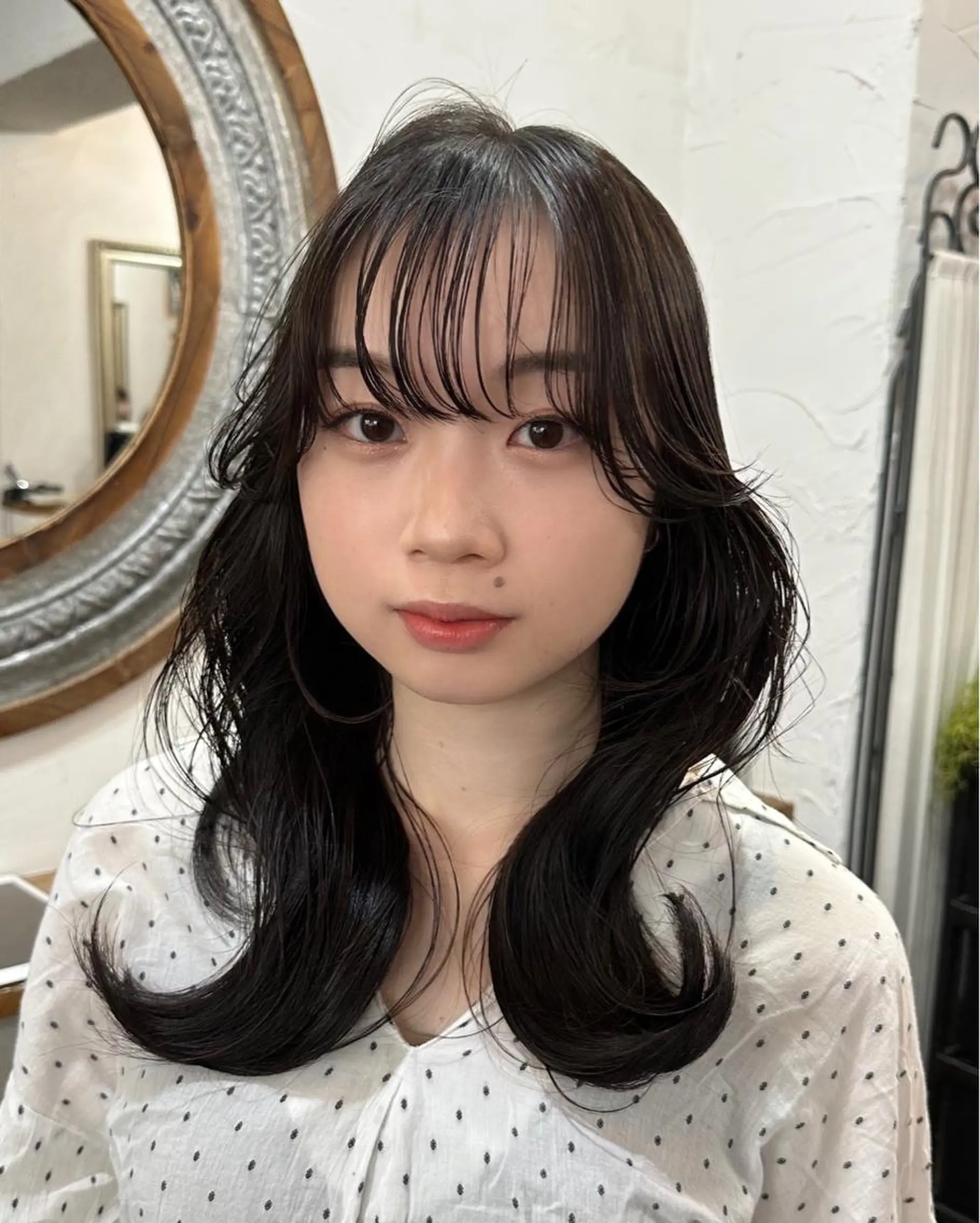 ロング カラー 切りっぱなしボブ ショートボブ バレイヤージュ ベージュカラー 黒髪 カット ヘアカラー トリートメント フリーランス所属・韓国ヘア レイヤー くびれヘアMATSUのヘアスタイル