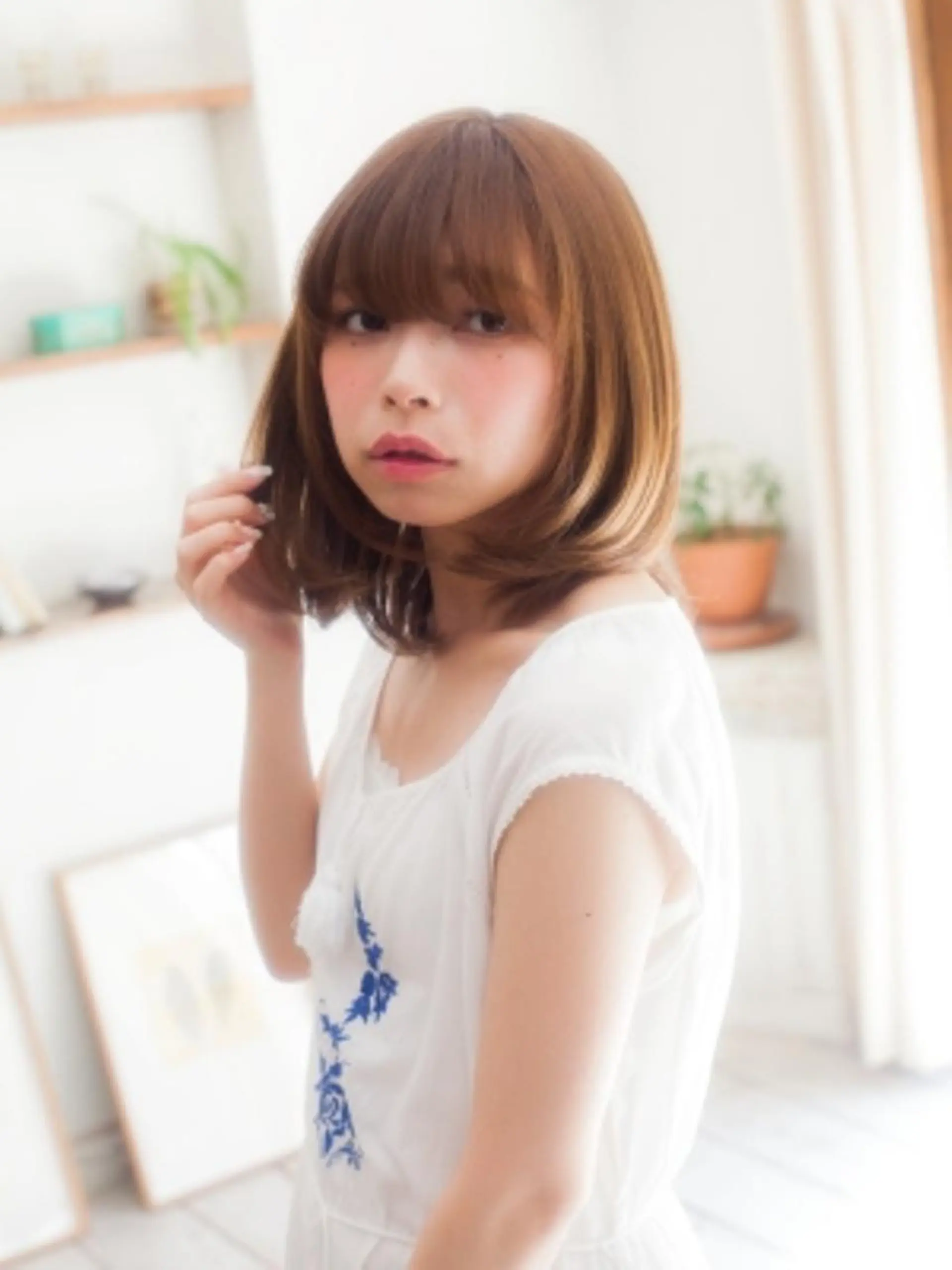 ミディアム カラー パーマ amie所沢駅 プロペ通り店【アミ】のヘアスタイル