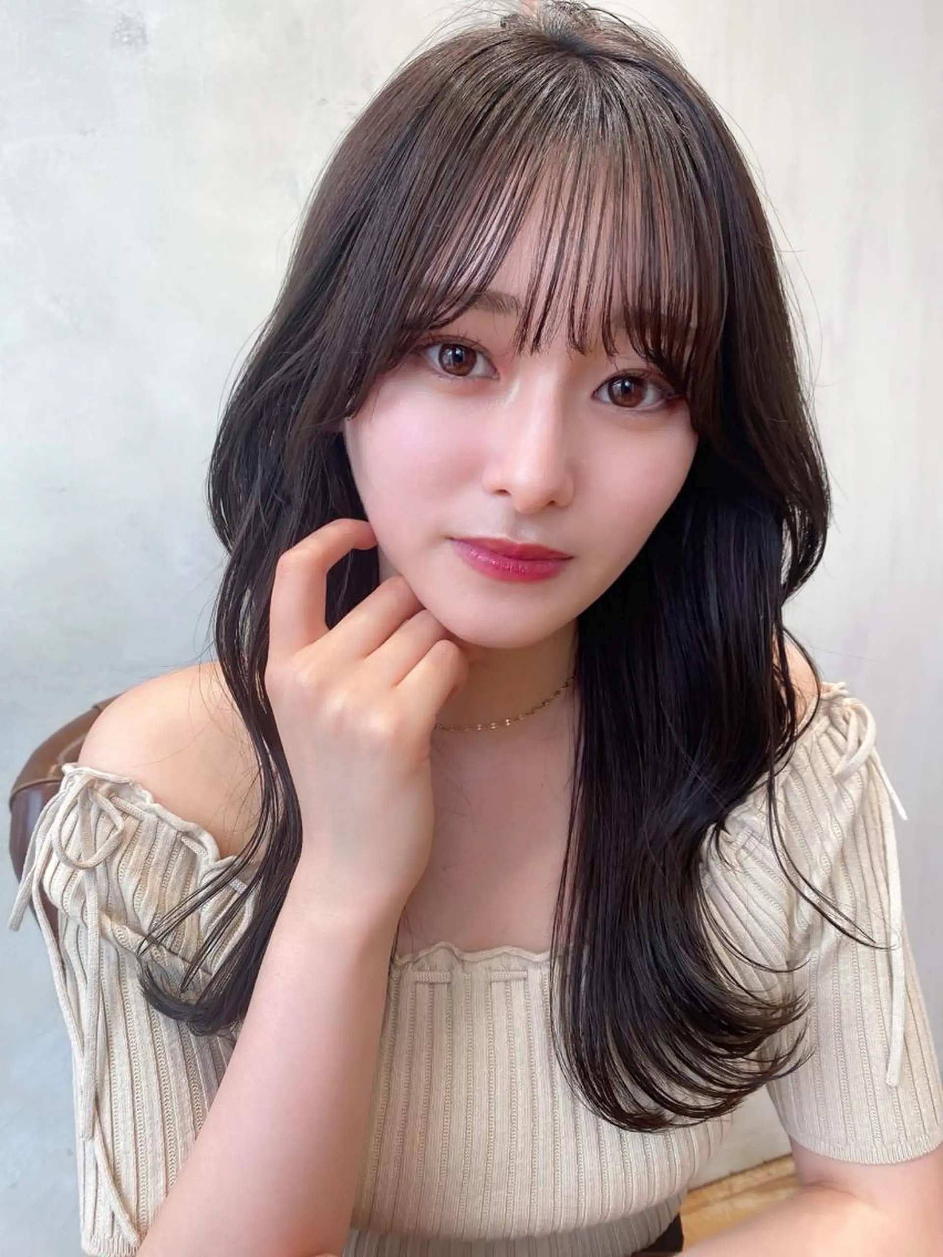 セミロング カラー ベージュカラー ブラウンカラー ブラウンベージュ くびれヘア 顔周りカット カット ヘアカラー トリートメント 顔周り/くびれヘア 韓国ヘア💕風間るなのヘアスタイル