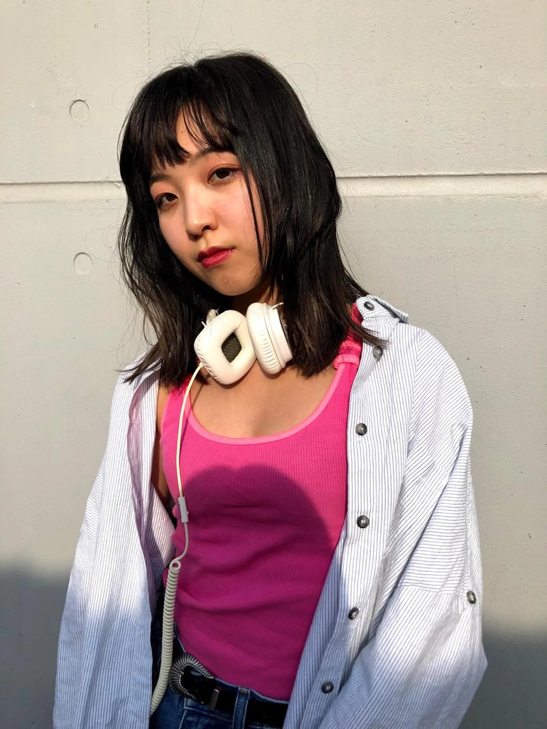 ミディアム カラー 菊地 柚乃のヘアスタイル