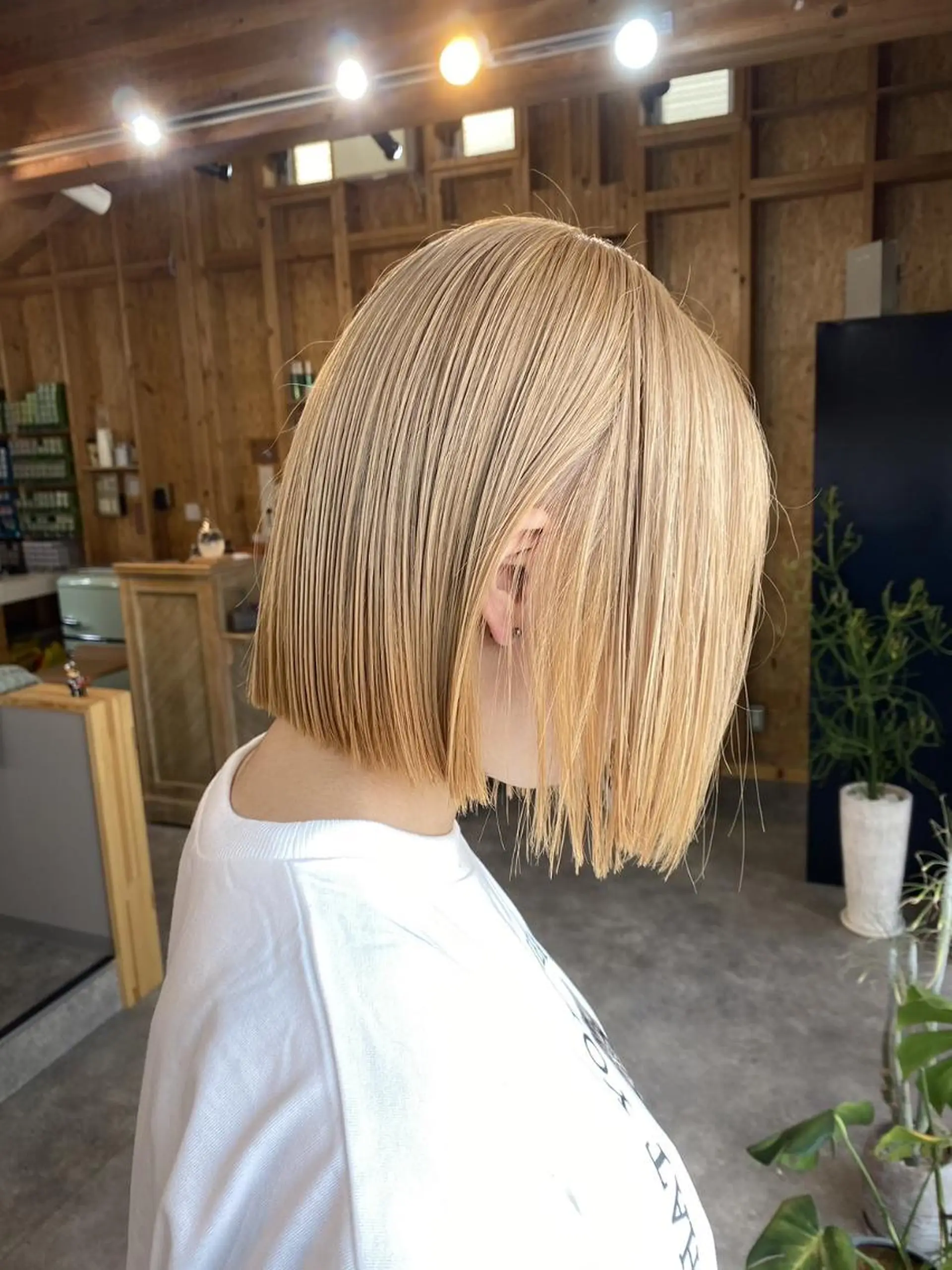 ショート カット ヘアカラー トリートメント ☘️ハイトーンボブ ☘️初めてのボブ💫のヘアスタイル