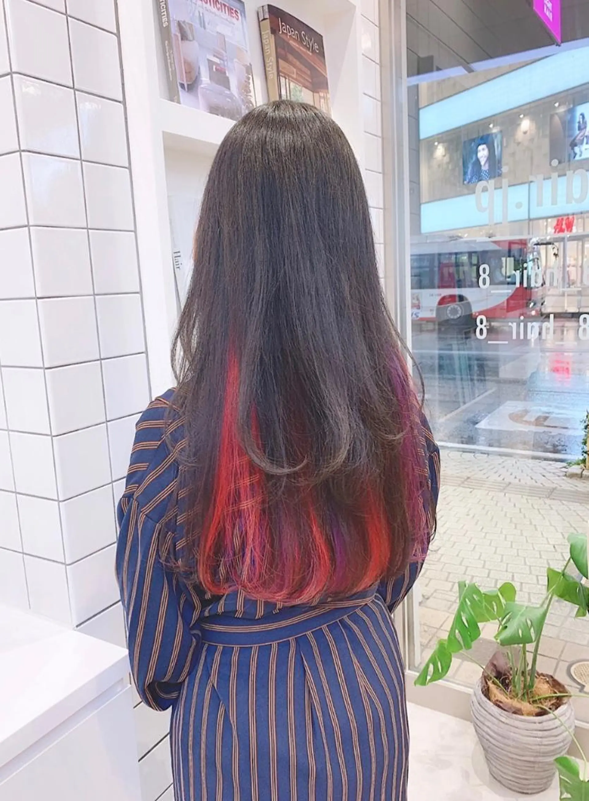 ロング カラー パーマ ヘアアレンジ メンズ キッズ みなもと ちはるのヘアスタイル