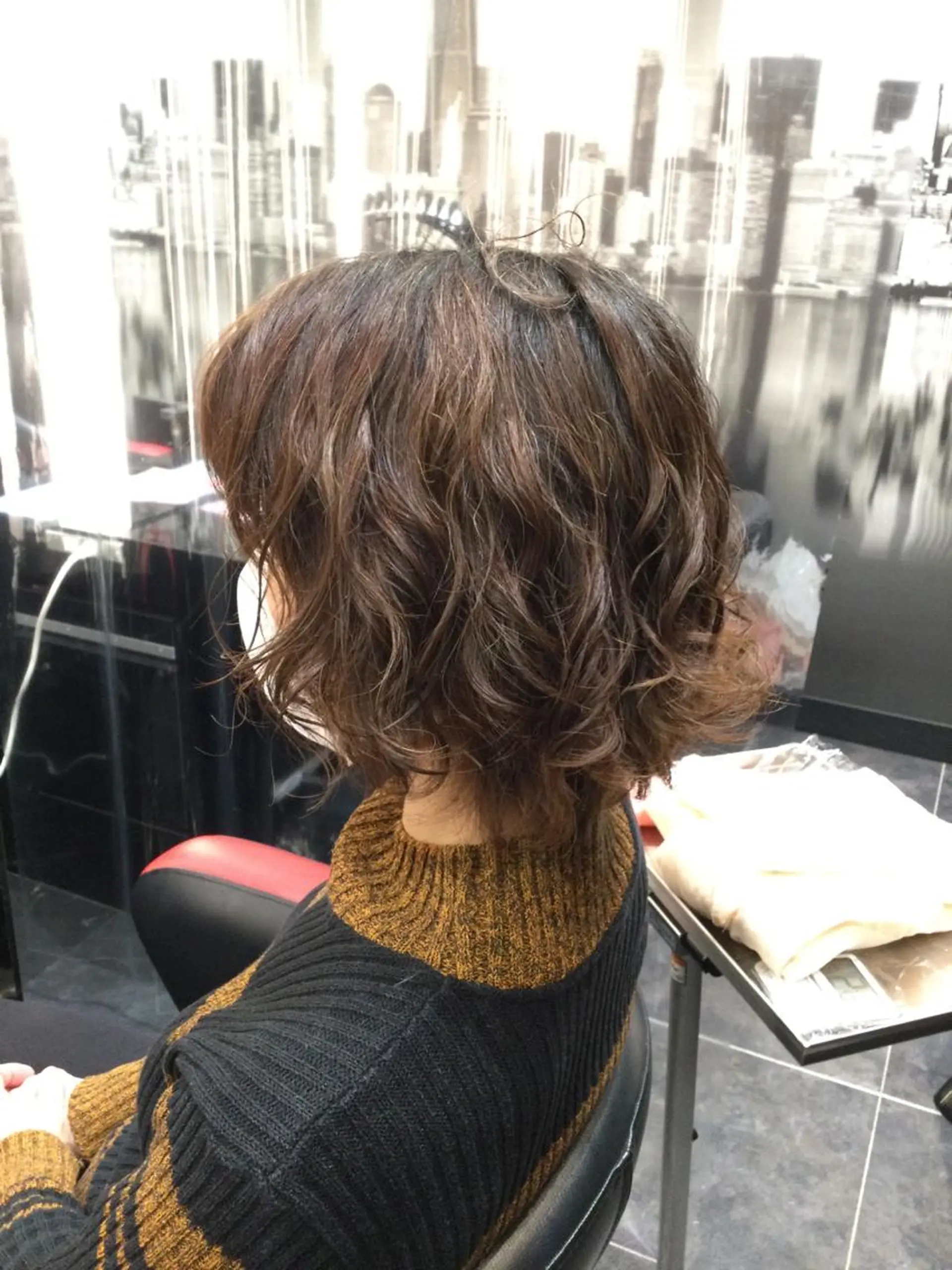 ミディアム カラー パーマ Annon プライベートサロンのヘアスタイル