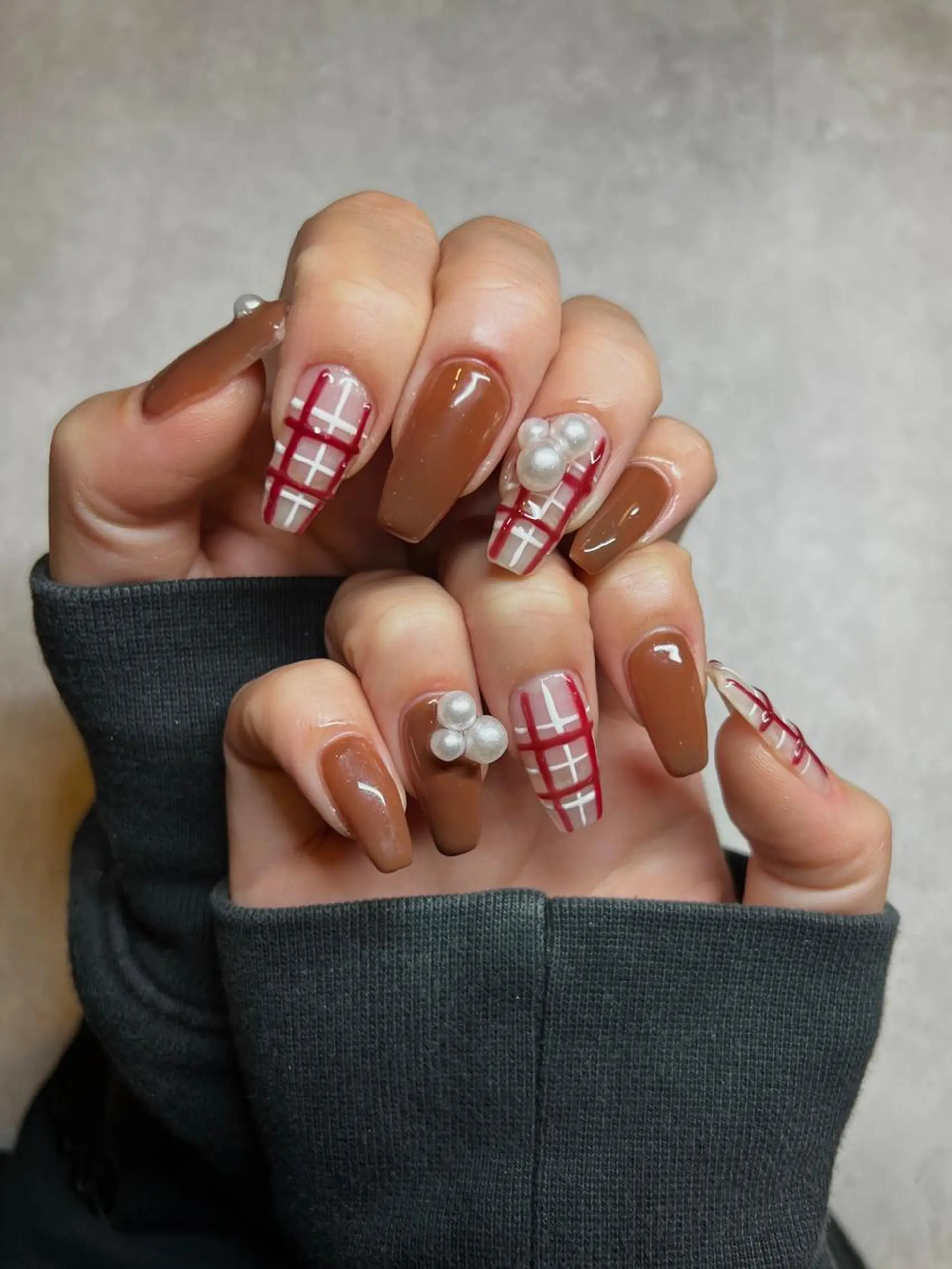 ネイル 持ち込み 冬ネイル クリスマス ピンクドールハウス 浜松店のネイルデザイン