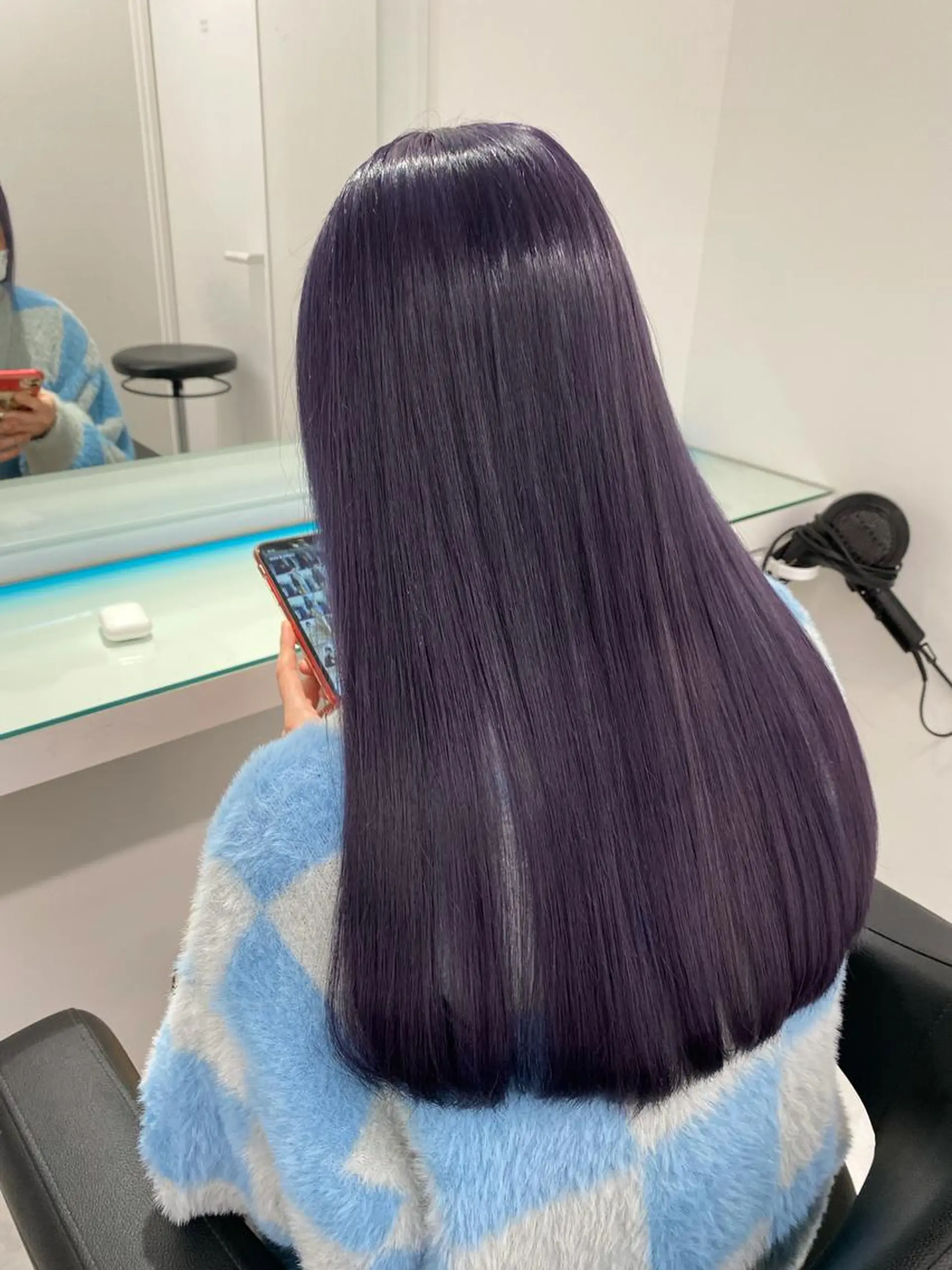 ロング カラー 名古屋ムラ修正 ハイトーンのヘアスタイル