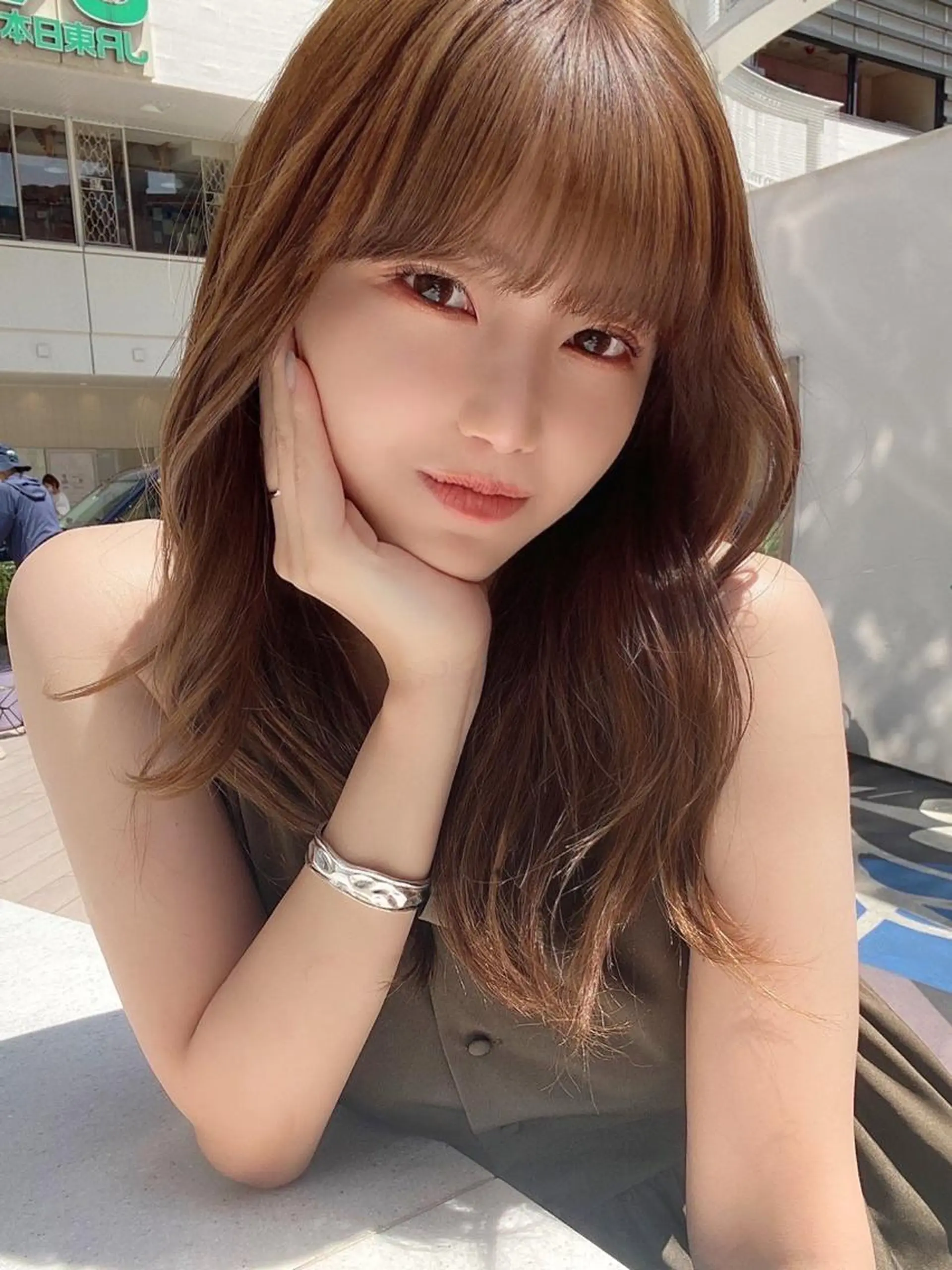 セミロング カラー ベージュカラー ブラウンカラー ブラウンベージュ くびれヘア 顔周りカット カット ヘアカラー トリートメント 顔周り/くびれヘア 韓国ヘア💕風間るなのヘアスタイル