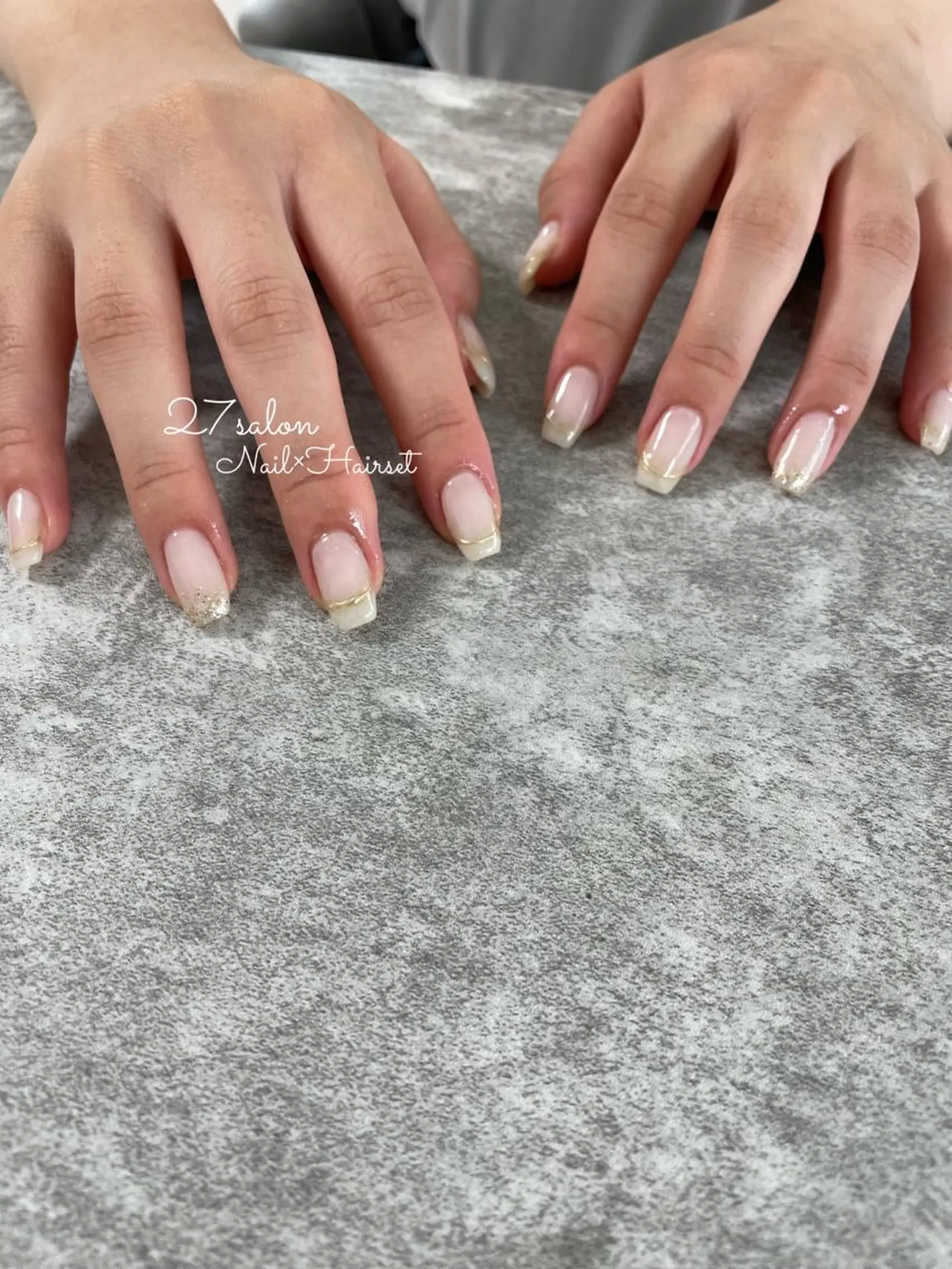 ネイル フレンチネイル ミラーネイル オフィスネイル 27salon yuinaのネイルデザイン