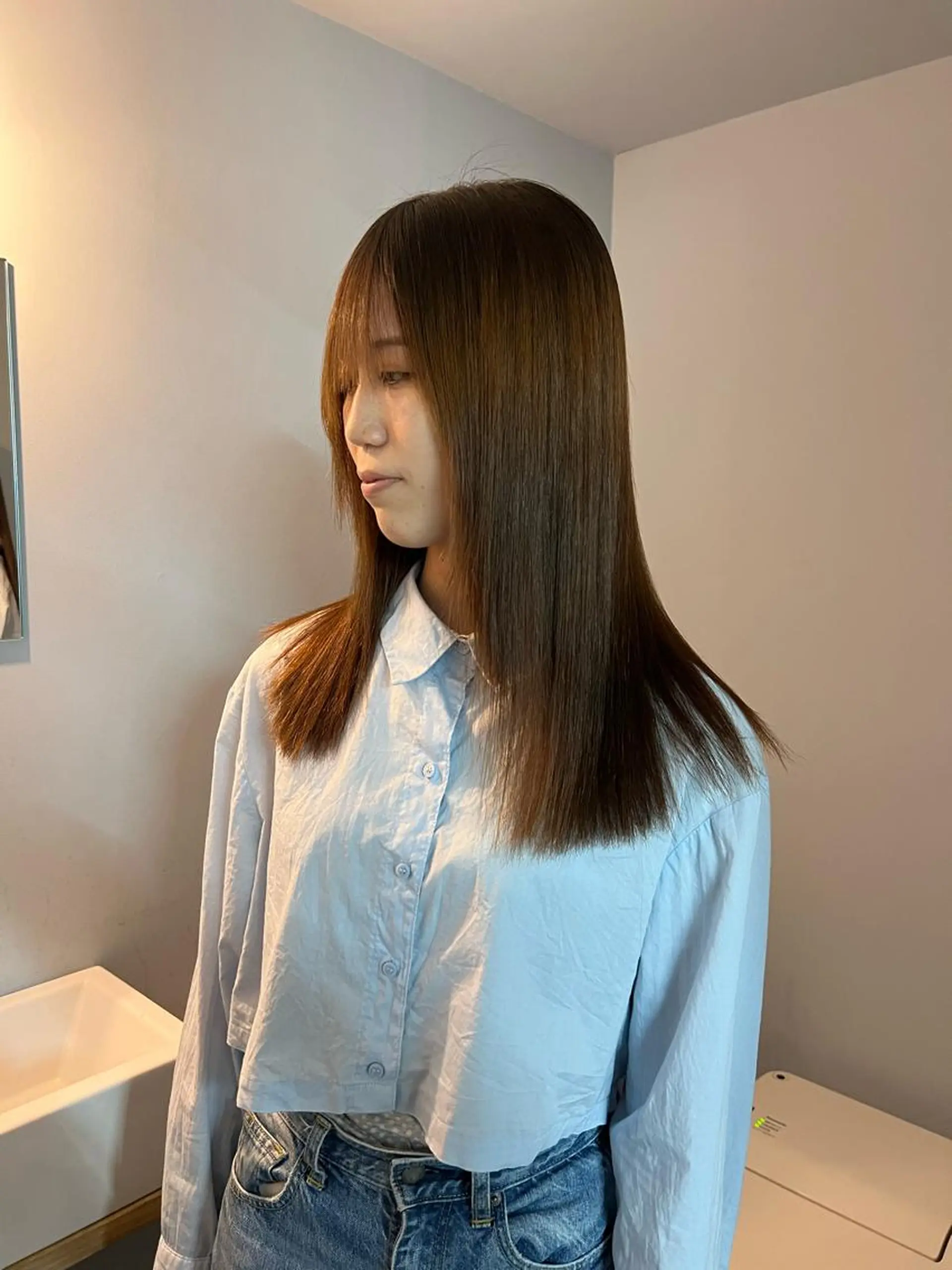 セミロング 舟橋耀/ブリーチカラ ー/レイヤーカットのヘアスタイル