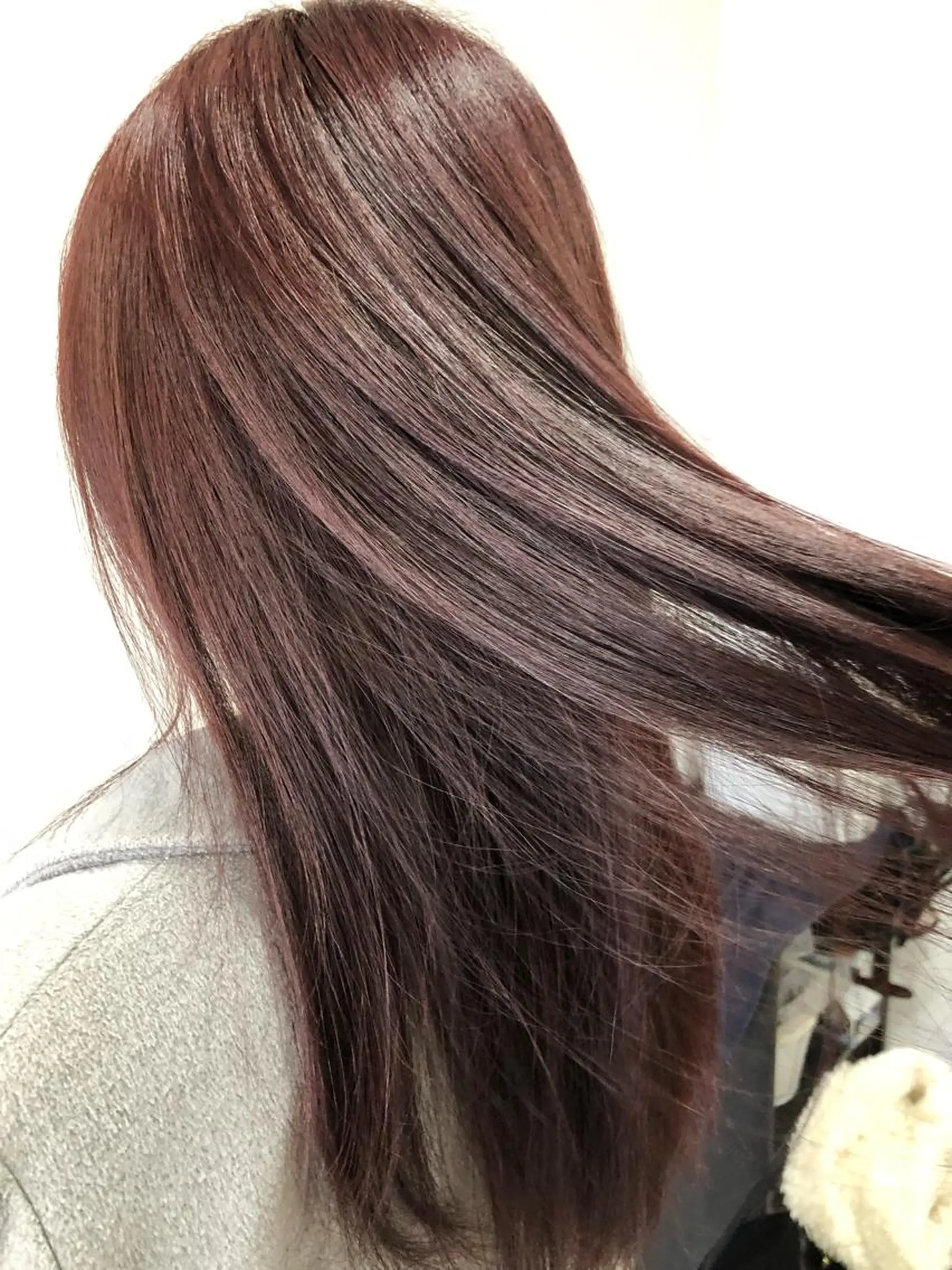 ロング カラー レッドカラー 脱白髪染め美容師 竹内涼乃のヘアスタイル