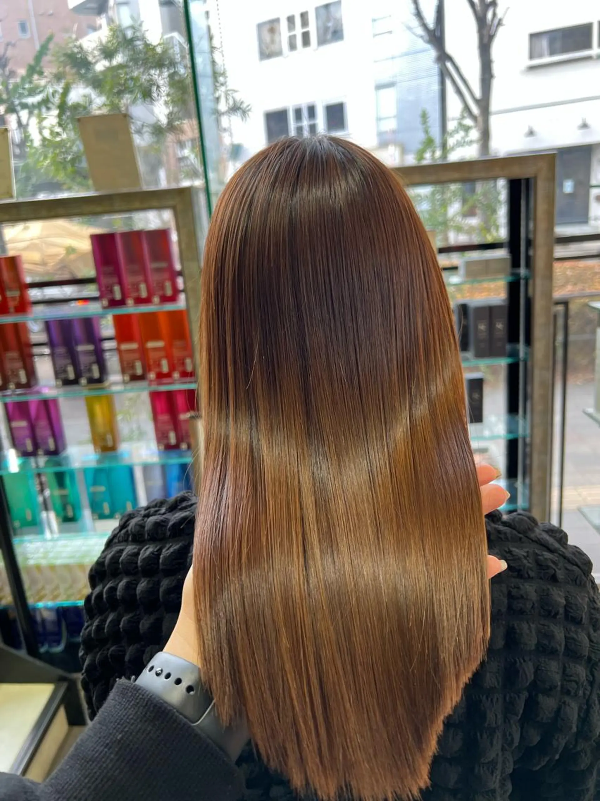 ロング カラー ヘアアレンジ 酸性ストレート チャンモリパーマ/韓 国/Minami🦋のヘアスタイル