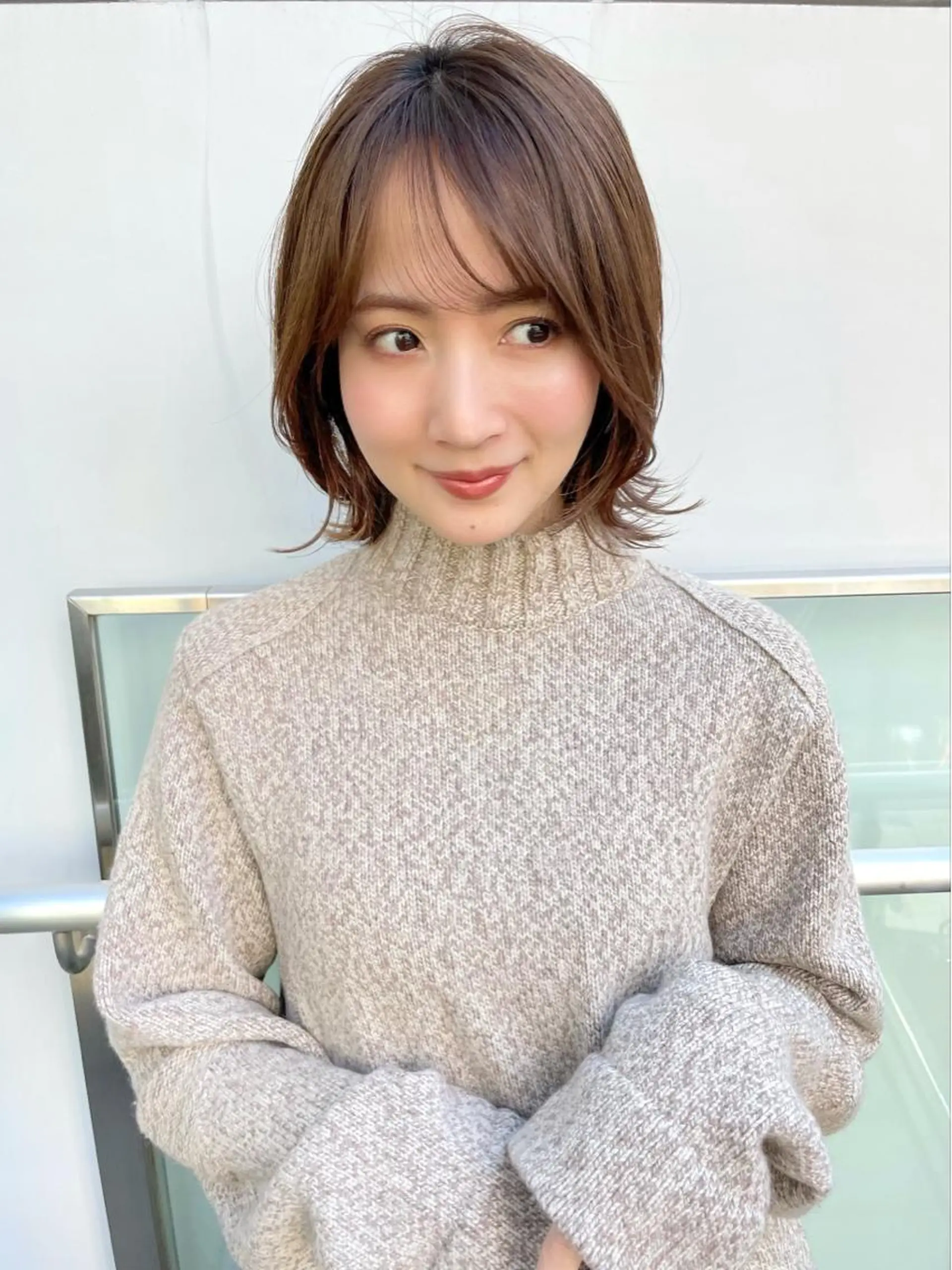 ミディアム ボブ くびれヘア 外ハネヘア 結べるレイヤーボブ くびれLady表参道のヘアスタイル