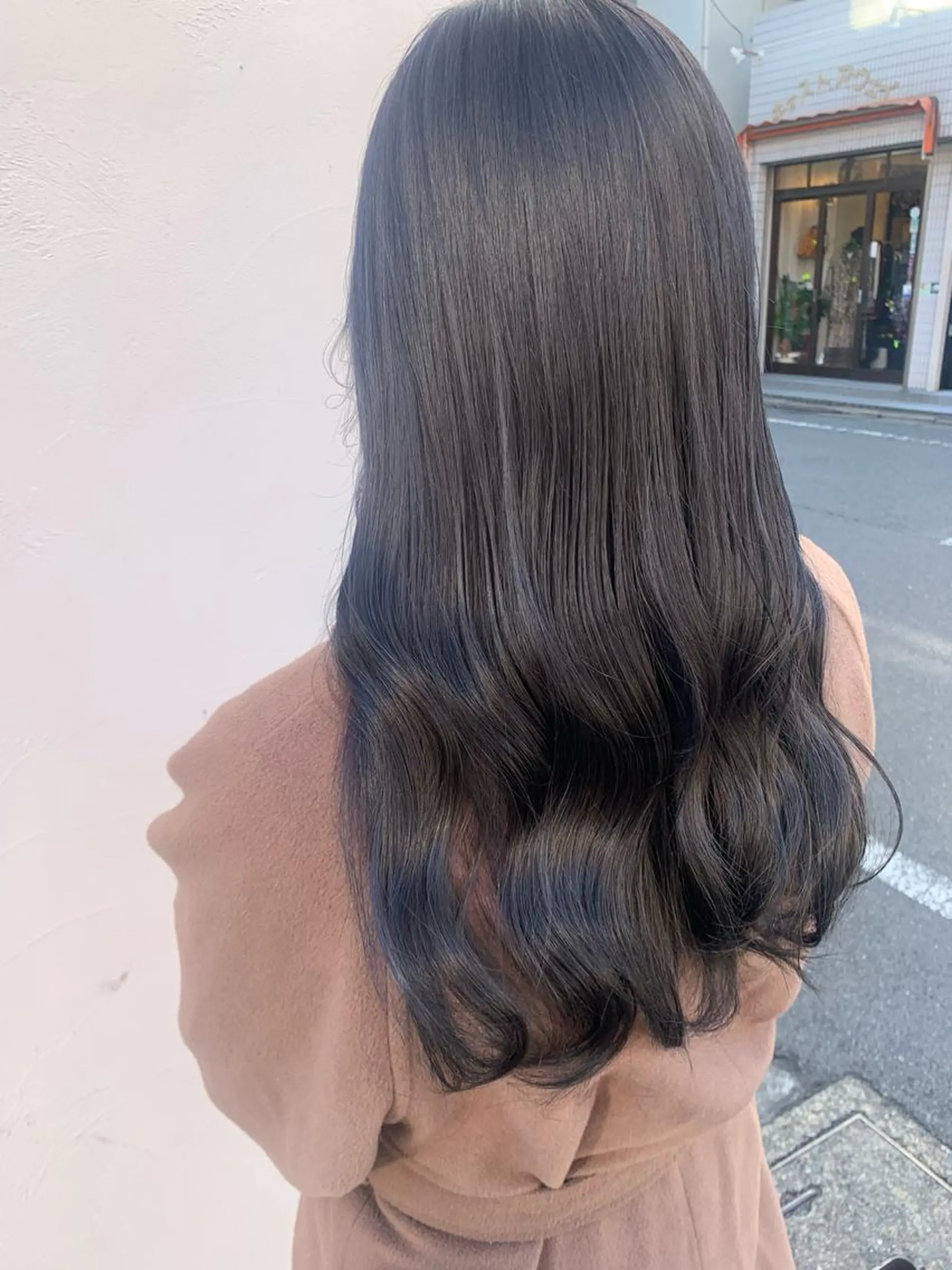 ロング カラー 黒髪 ブルーカラー ブルーブラック ボブ/美髪矯正 /佐藤　奈巳のヘアスタイル