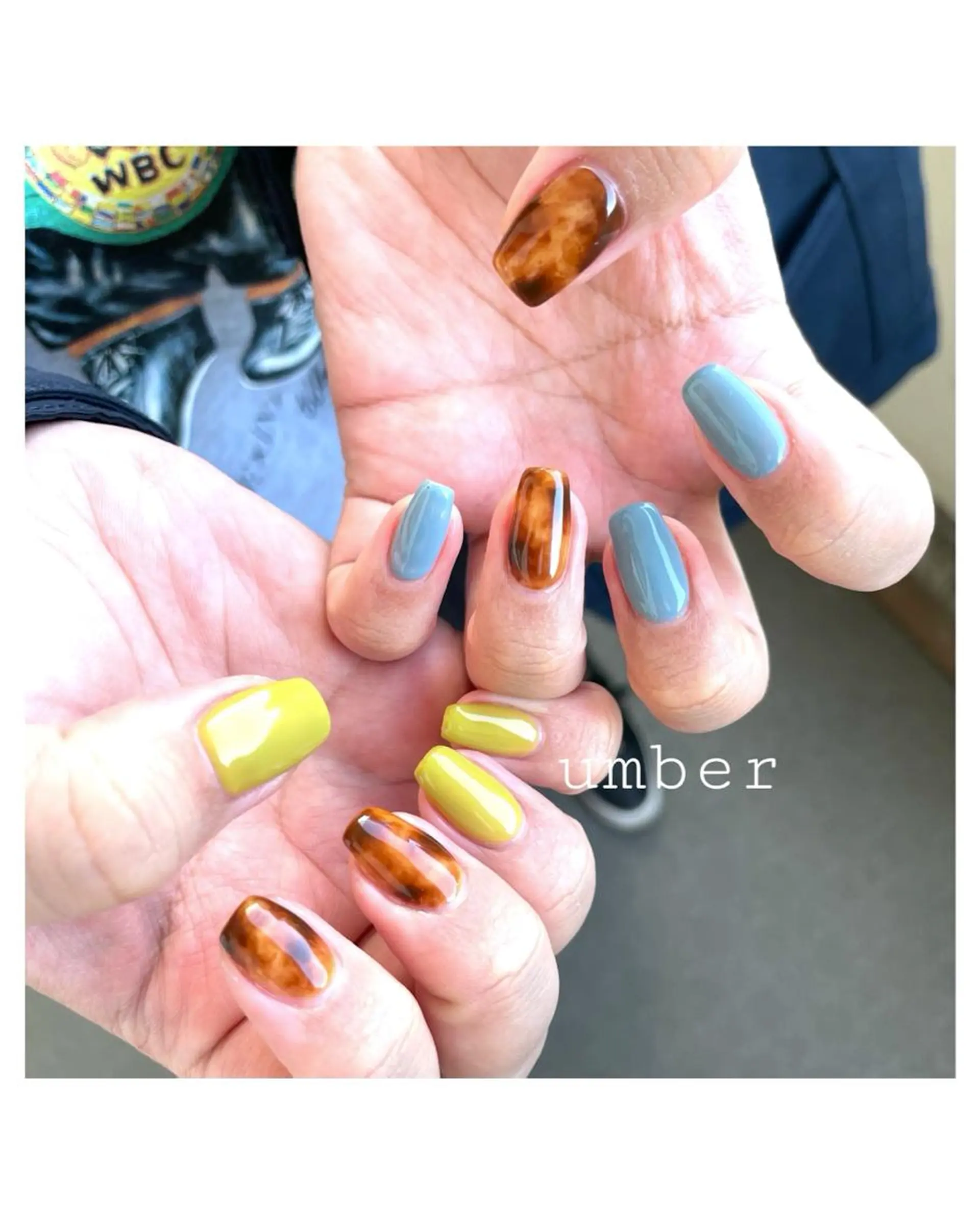 ネイル べっ甲ネイル クリアネイル フラッシュネイル フットネイル フレンチネイル ハンドネイル umber 三茶1分のネイルデザイン