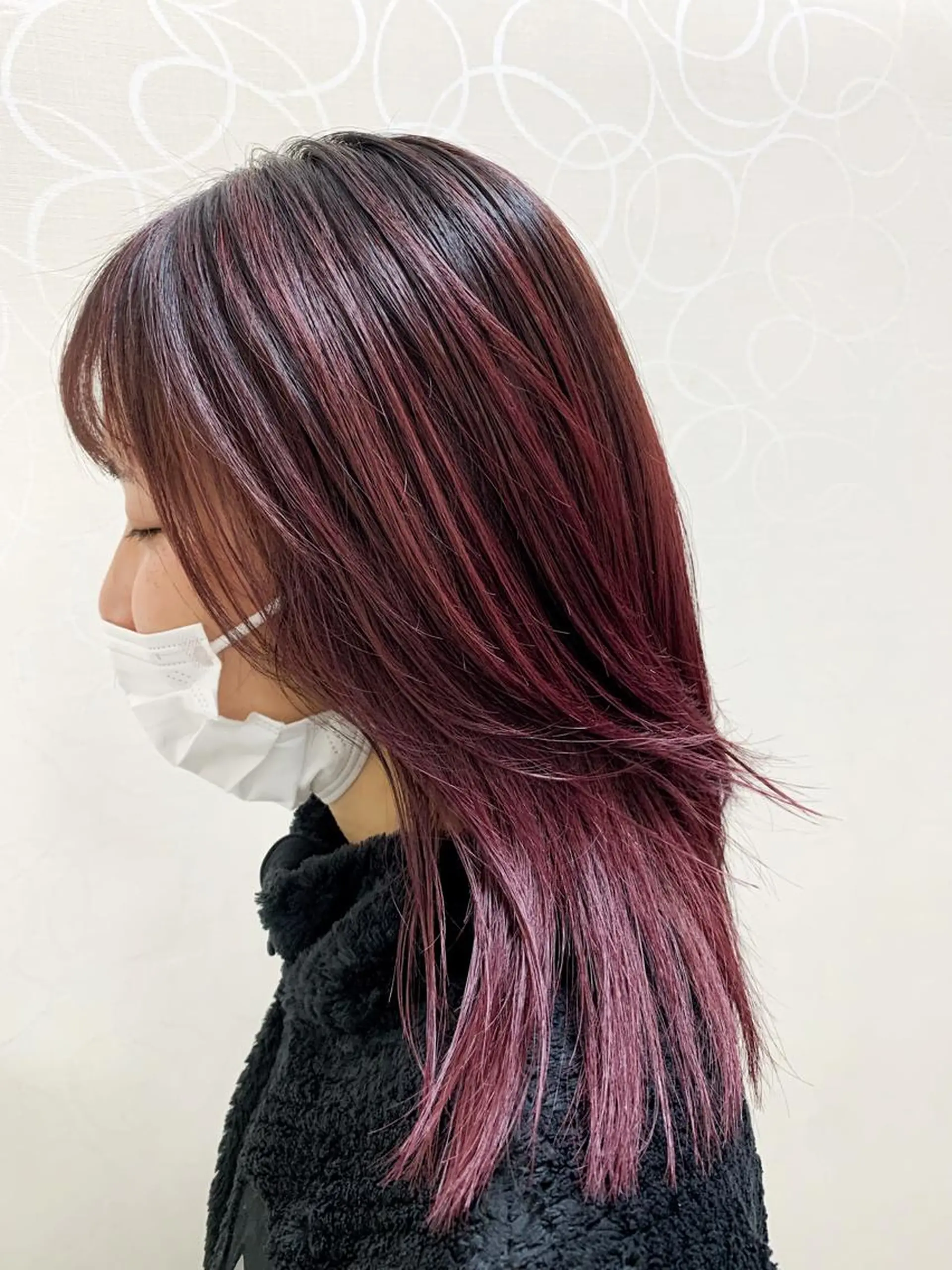セミロング カラー マルナ本店 ペコのヘアスタイル