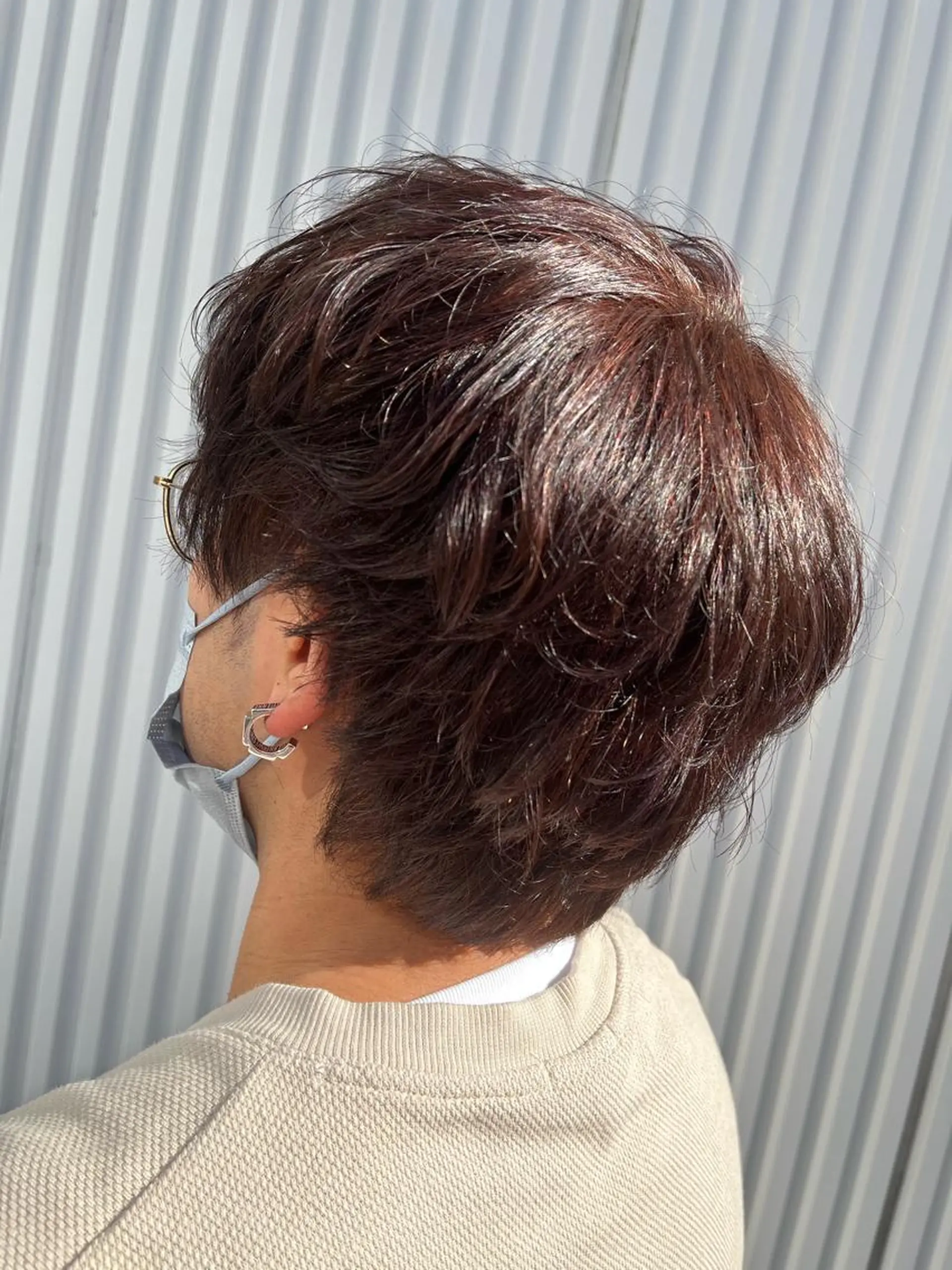 ショート カラー メンズ メンズハイライト ハイライトカラー パープルカラー レッドカラー ハイライト 🍀富久 永梨🧸のヘアスタイル