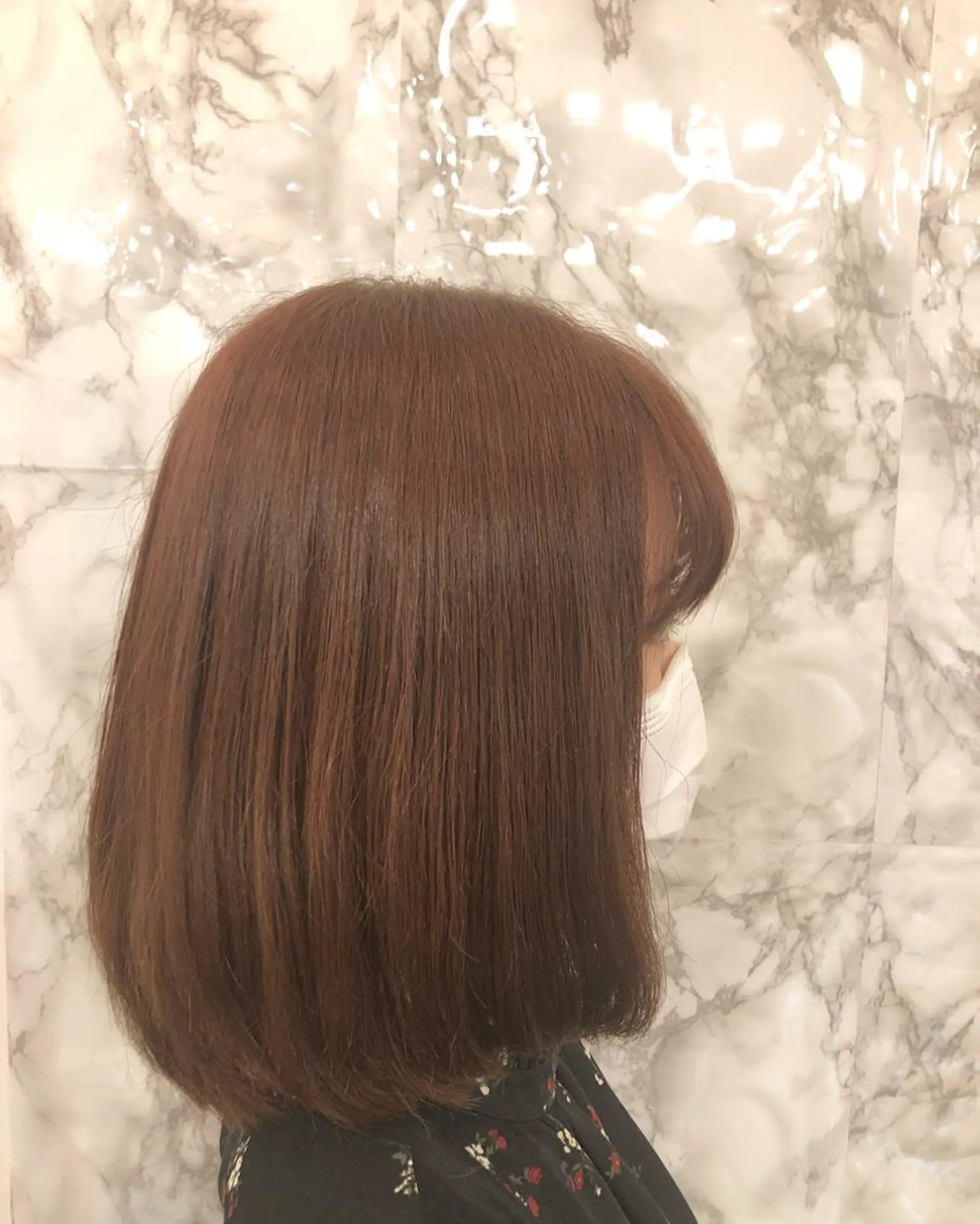 ミディアム カラー ベージュカラー ピンクカラー ピンクベージュ ボブ 東中野🥇美容室 FLOW東中野店のヘアスタイル