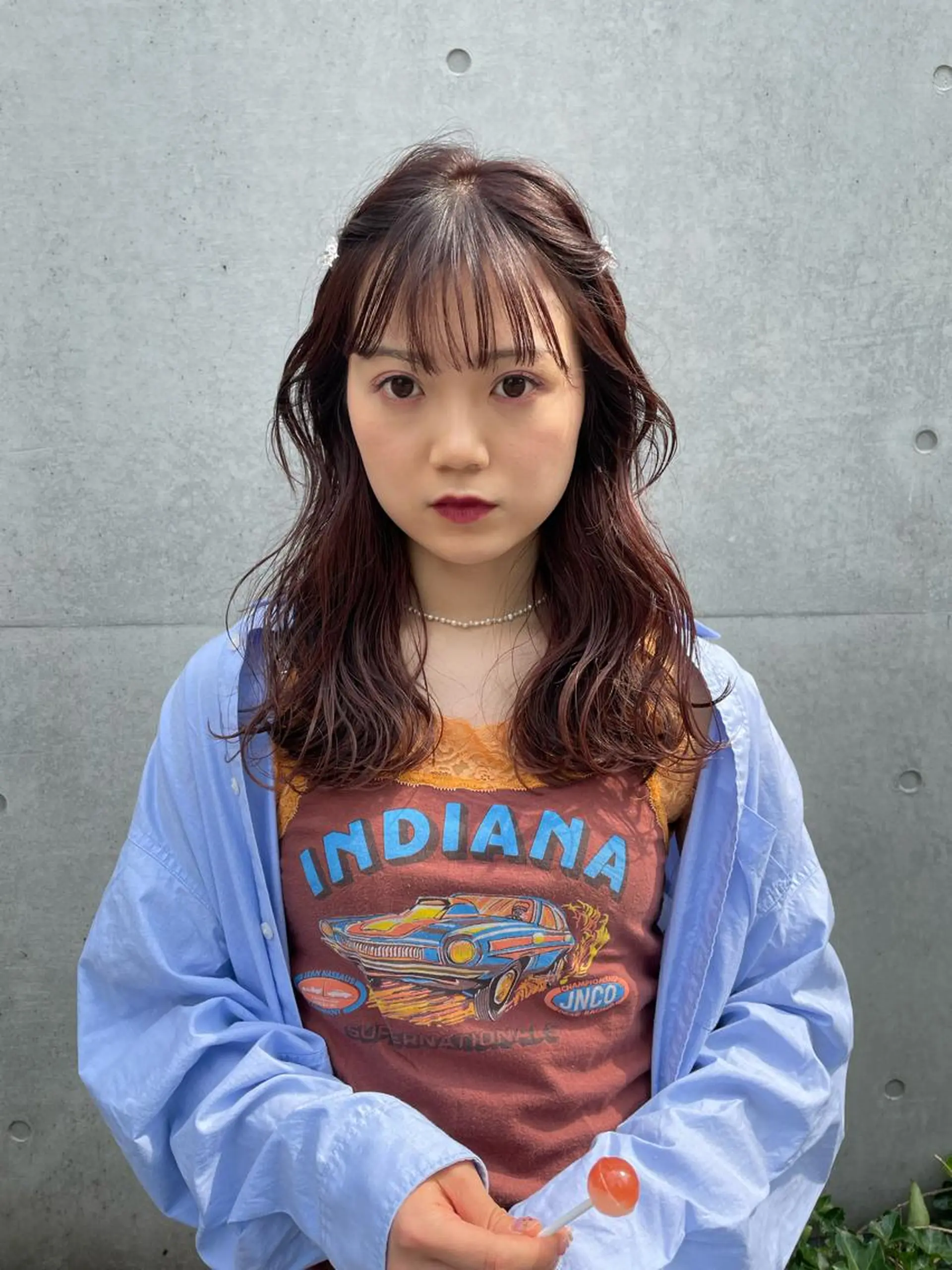 ロング カラー 菊地 柚乃のヘアスタイル