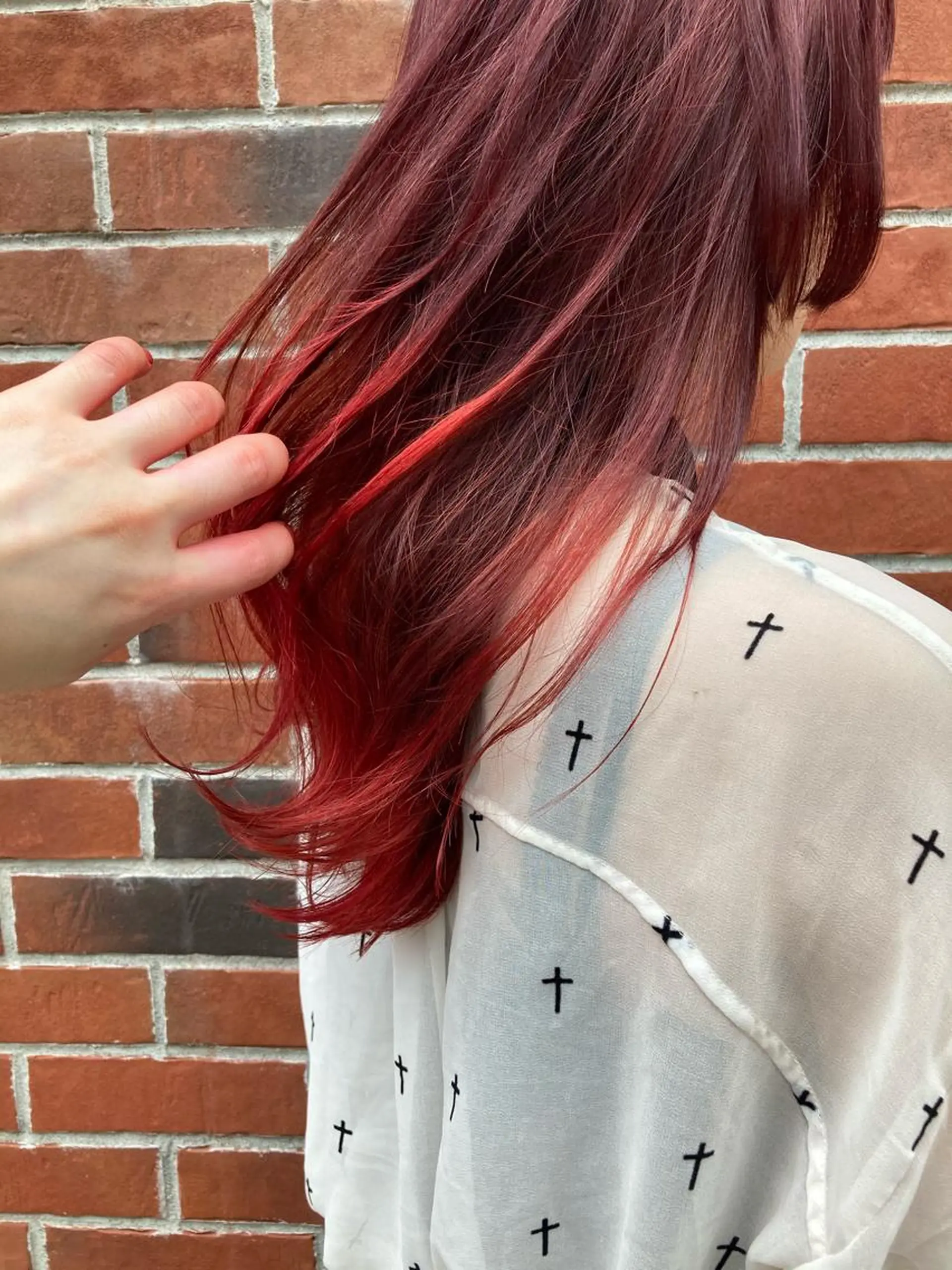 セミロング カラー ブリーチ グラデーションカラー ラベンダーカラー ピンクカラー ピンクラベンダー ヘアカラー トリートメント 髪質改善/痛ませ ないカラー/西村航大のヘアスタイル