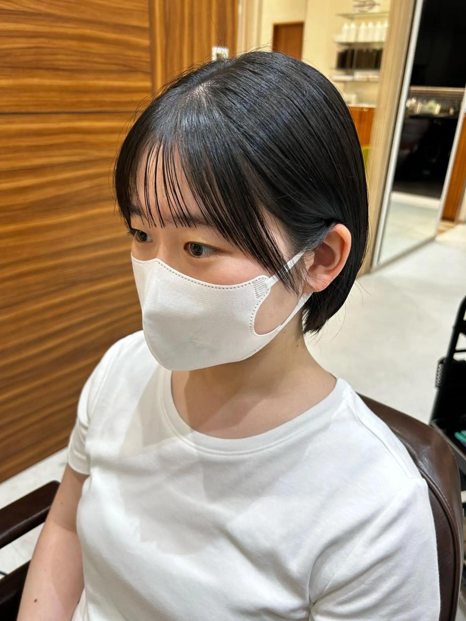 ショート シースルーバング ショートヘア サイドバング 小顔カット 日置美容室所属・石井 佑飛のヘアスタイル