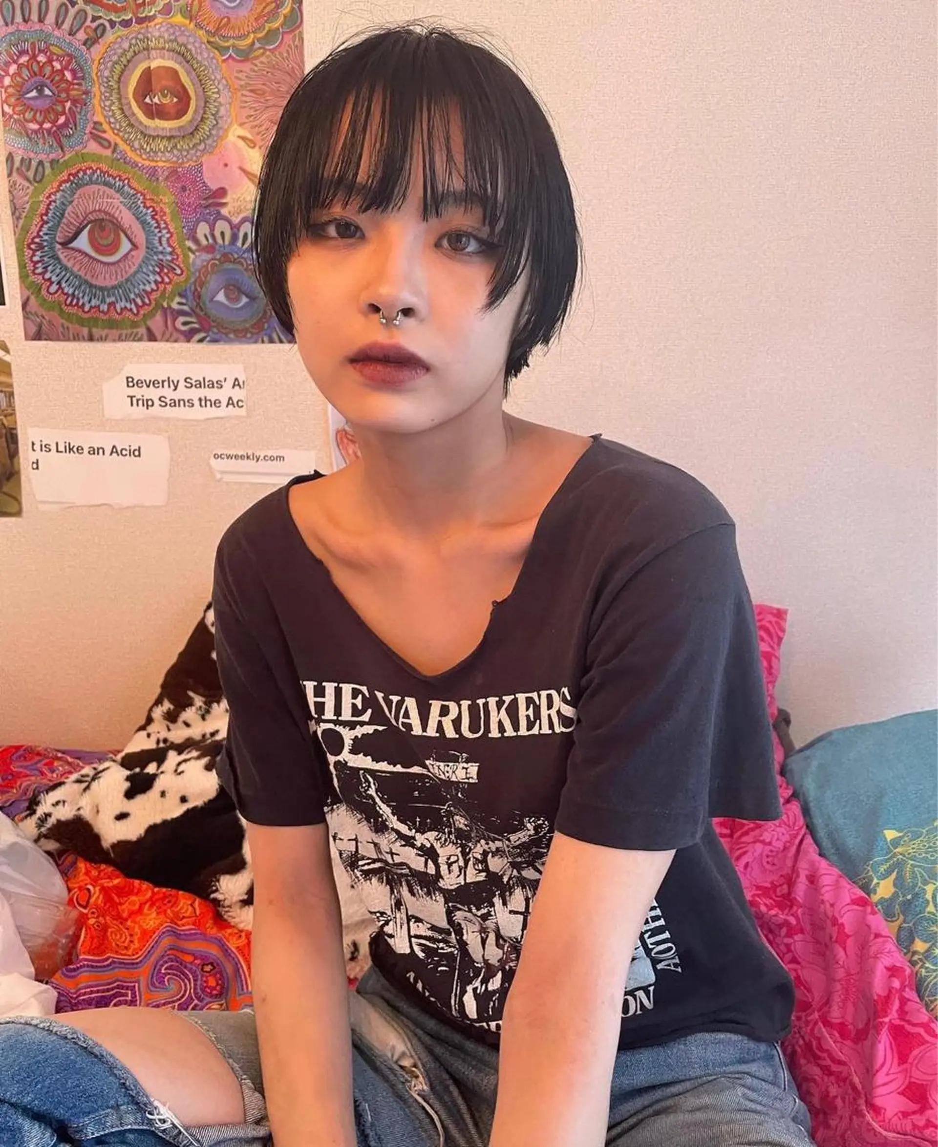 ショート カラー バレイヤージュ ブリーチ ケアブリーチ デザインカラー ダブルカラー カット ヘアカラー トリートメント ヘアセット スパイラルパーマ 🌐hina⭐️のヘアスタイル