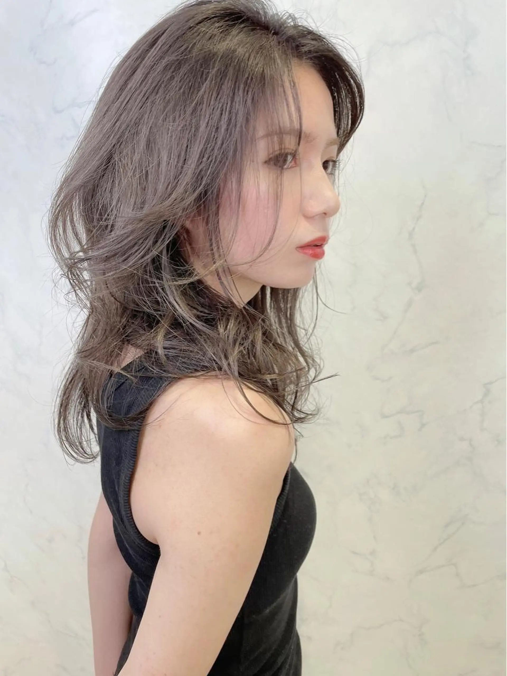 セミロング カット パーマ 縮毛矯正 チダアキフミ Ash大森のヘアスタイル