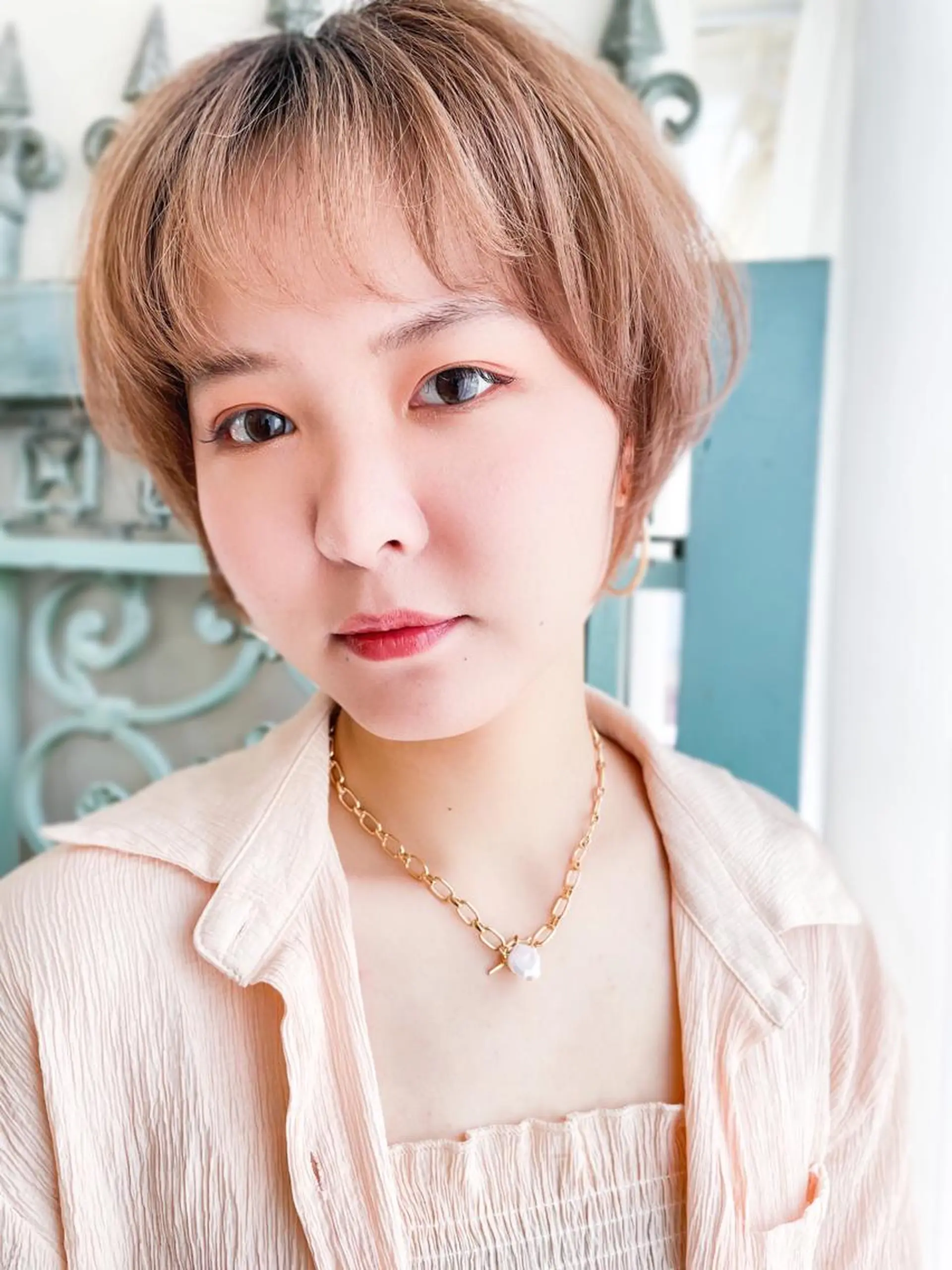 ショート カラー パーマ ヘアアレンジ メンズ 表参道Lise おおいしおりのヘアスタイル